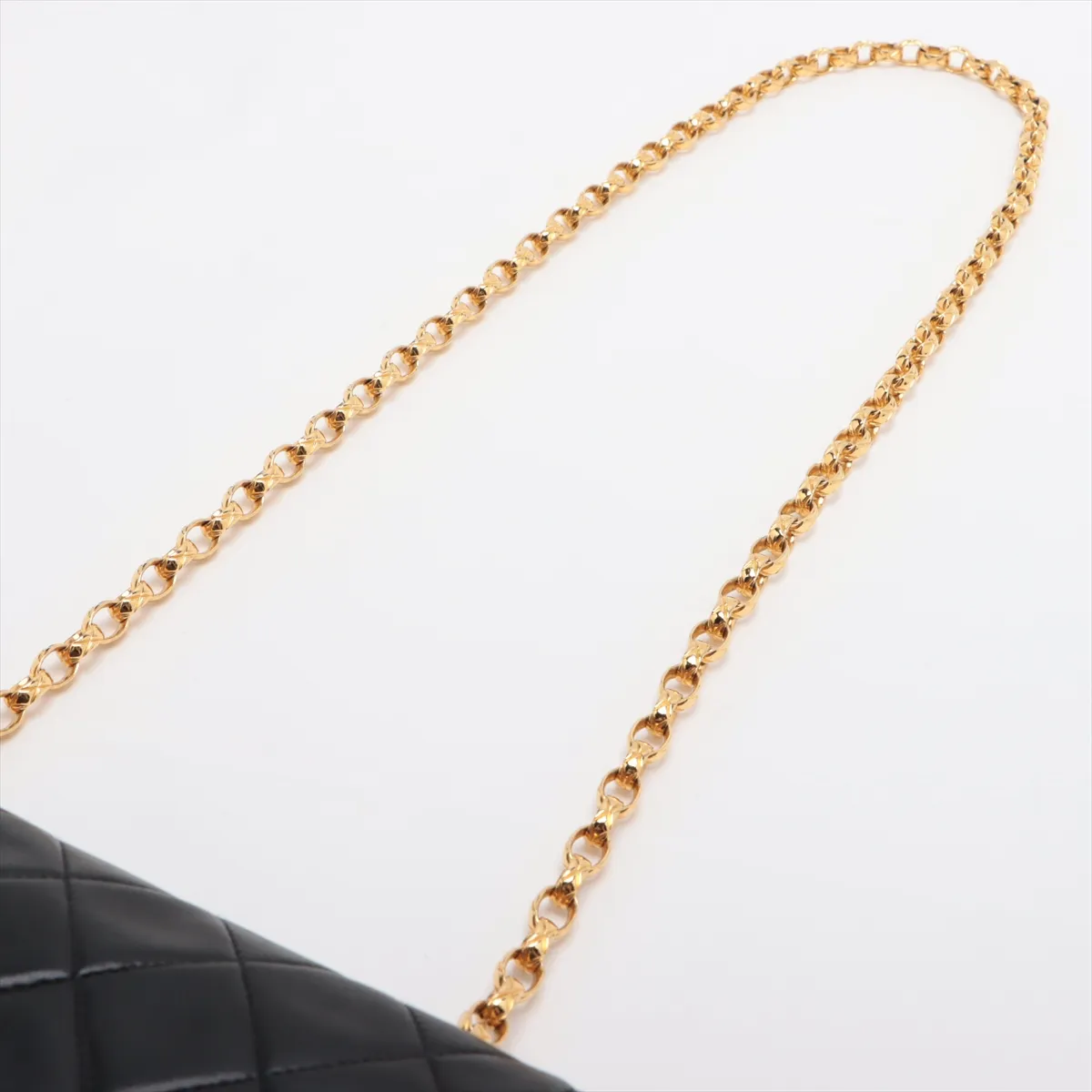 Matelasse Lambskin Single Flap Single Chain Bag Black Gold Hardware — view 5