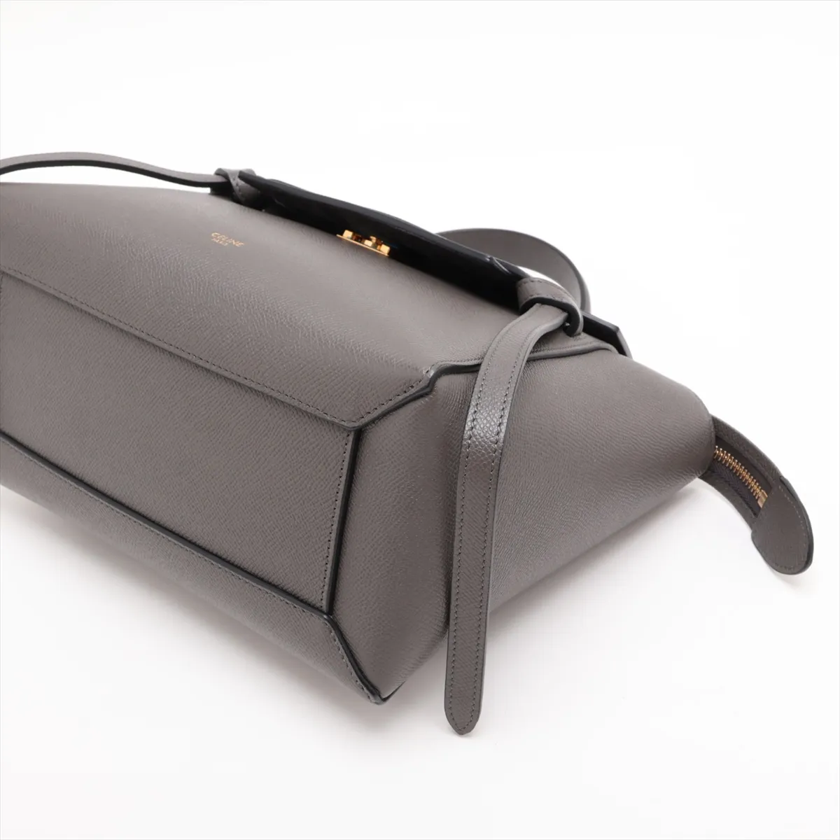 Belt Bag Micro Leather 2-Way Handbag, Gray — view 3