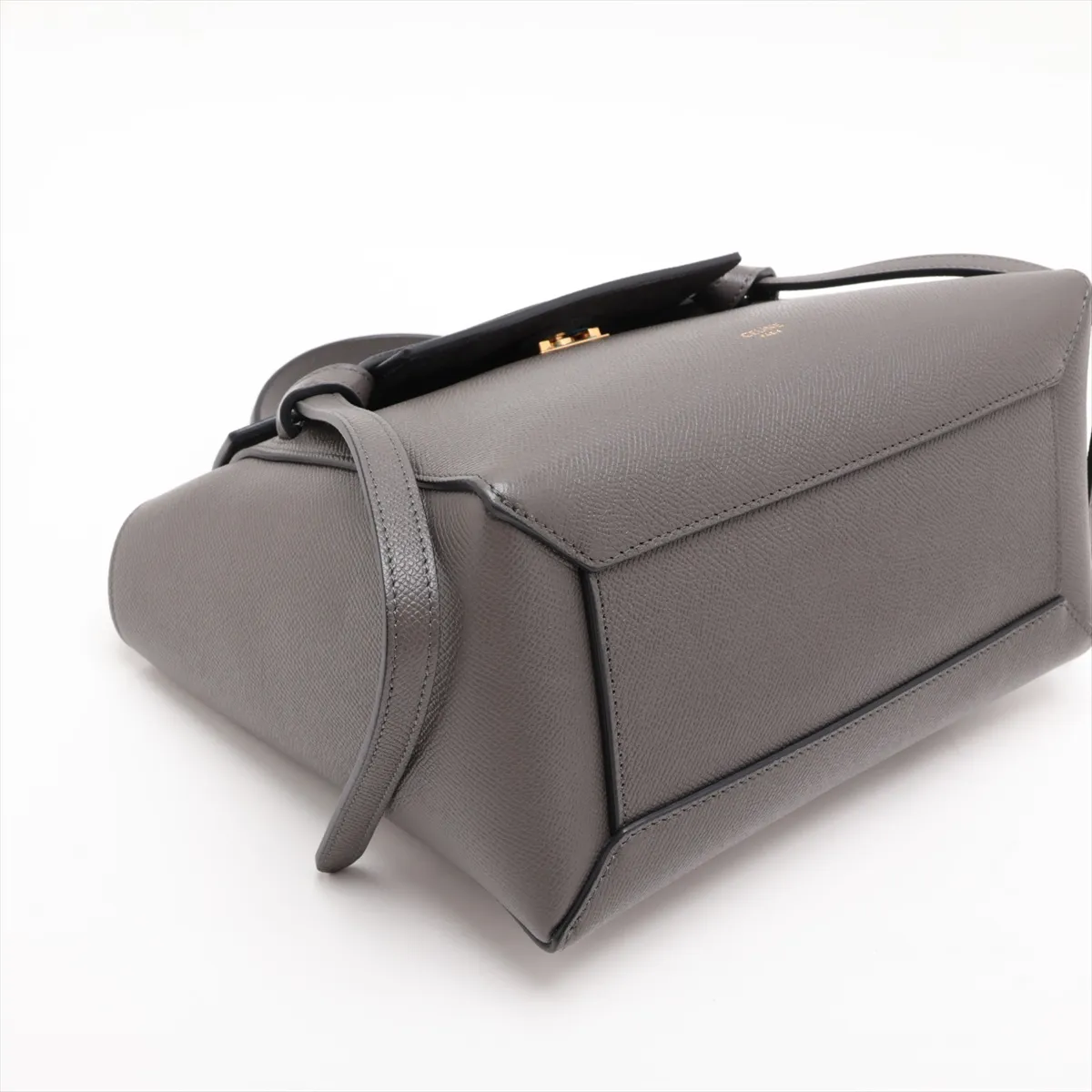 Belt Bag Micro Leather 2-Way Handbag, Gray — view 4
