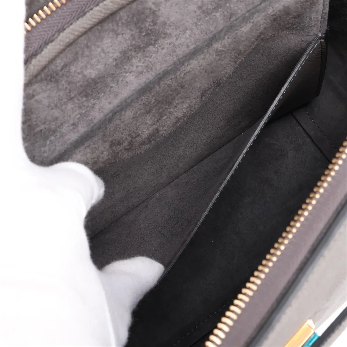 Belt Bag Micro Leather 2-Way Handbag, Gray — view 9