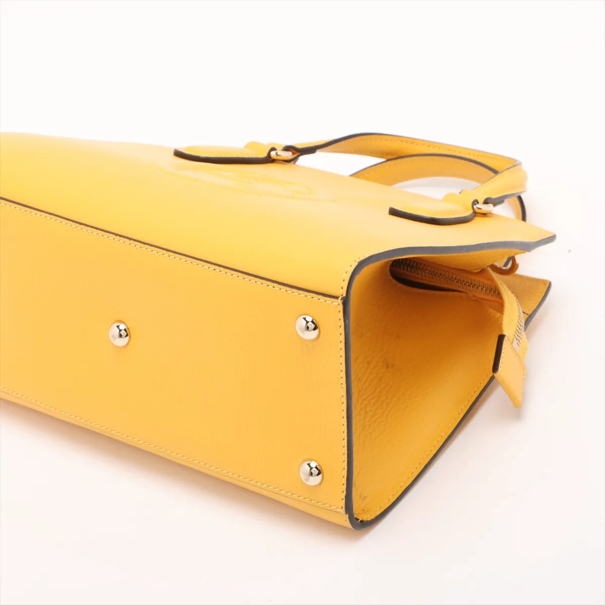 Soho Leather 2-Way Handbag, Yellow, 607722 (Outlet) — view 3