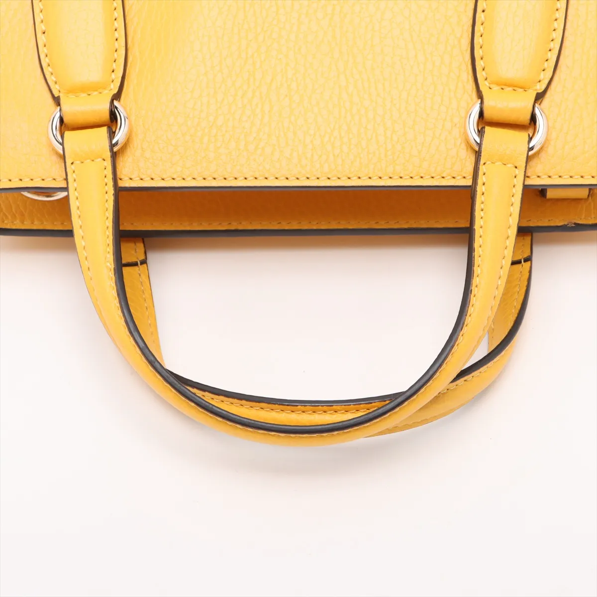 Soho Leather 2-Way Handbag, Yellow, 607722 (Outlet) — view 5