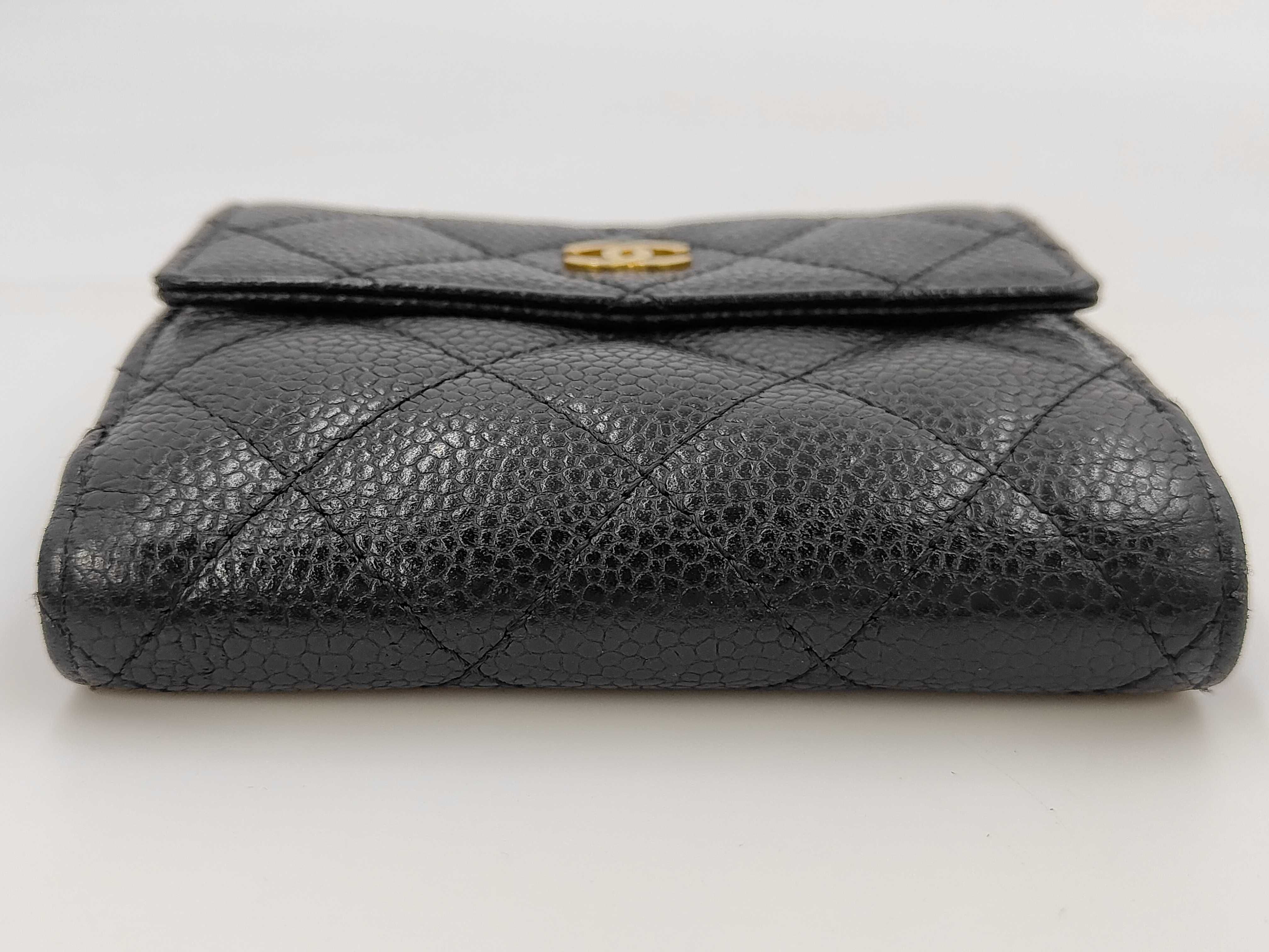 Matelassé Wallet, Caviar Leather, Black — view 3