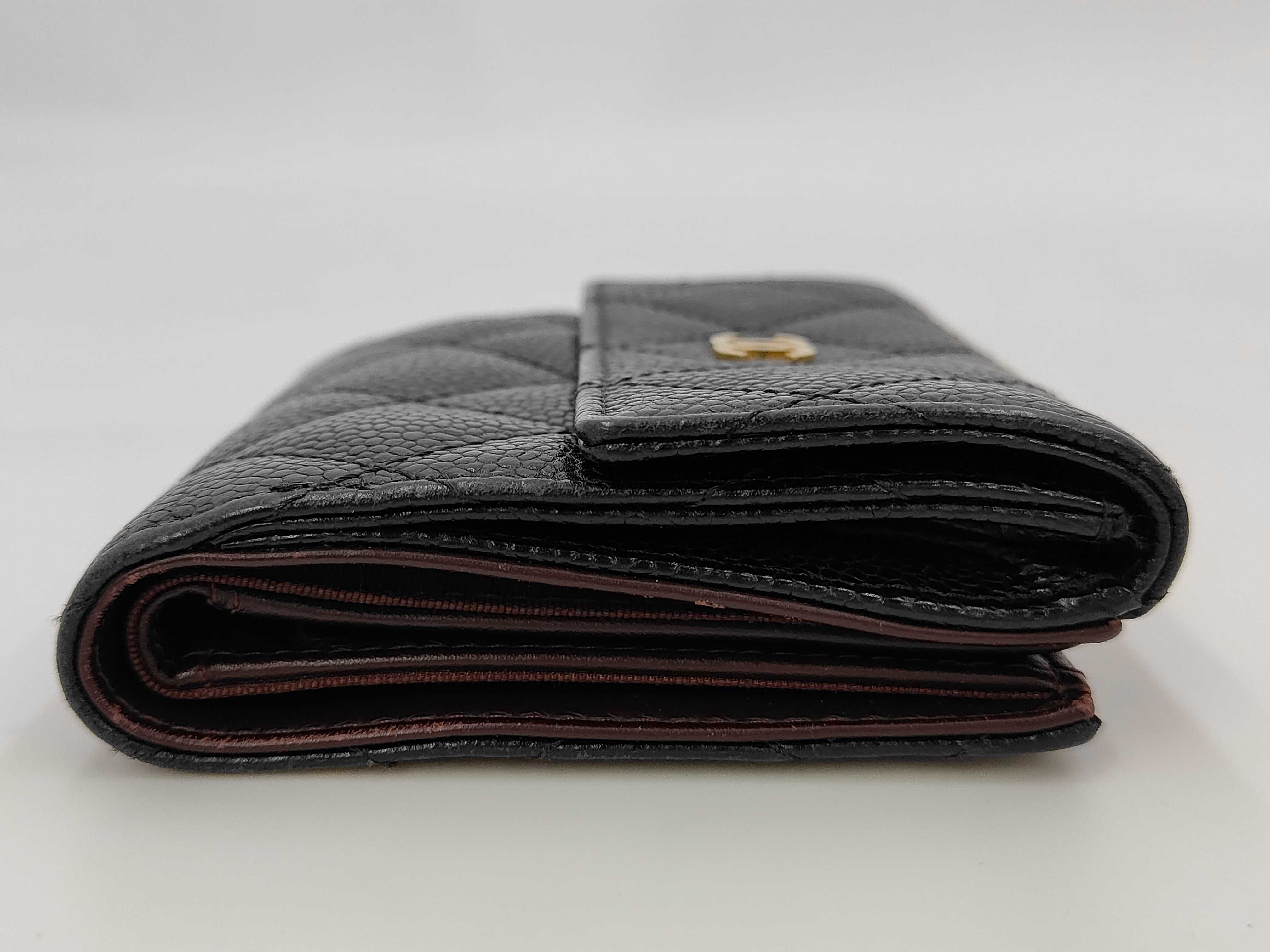Matelassé Wallet, Caviar Leather, Black — view 4
