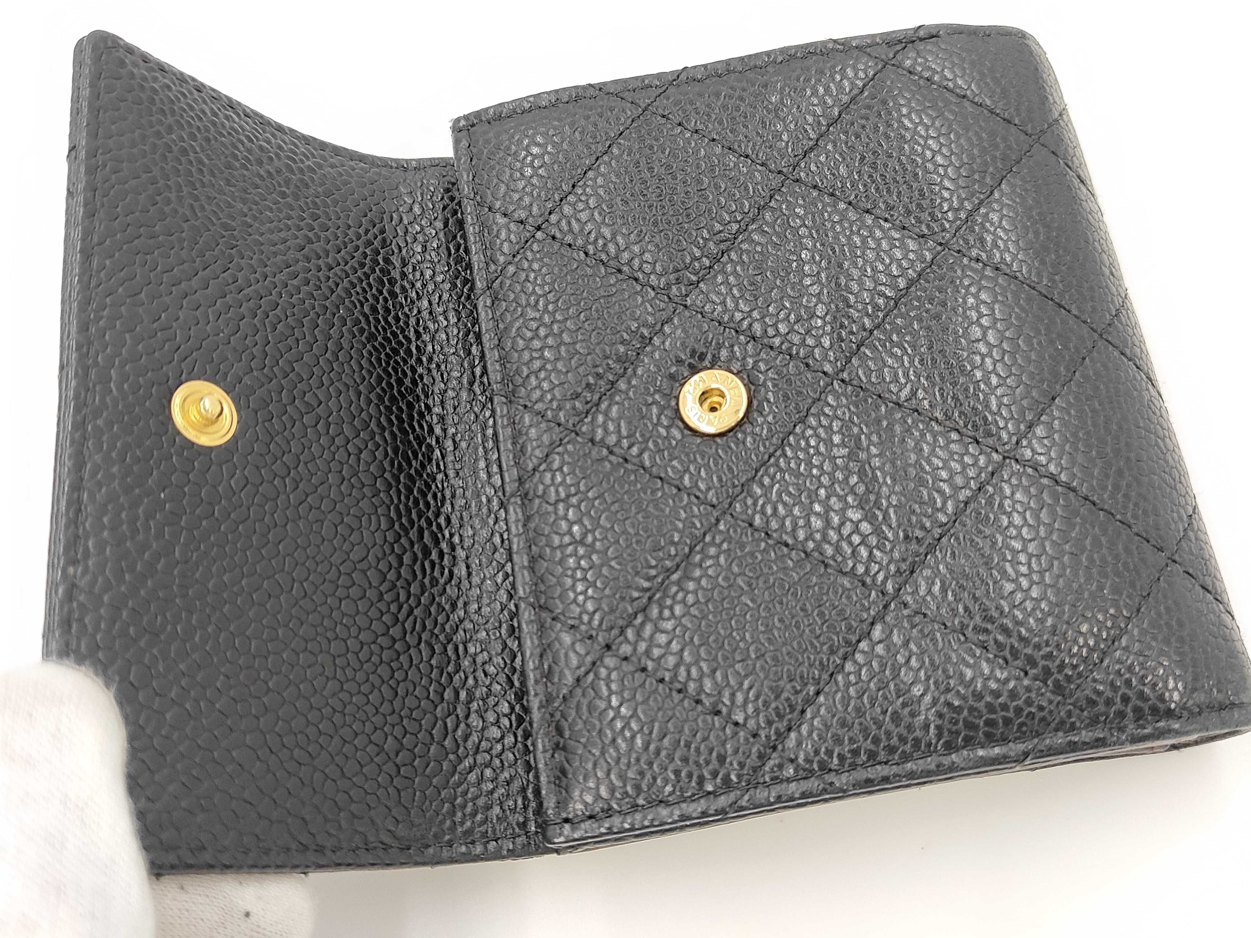 Matelassé Wallet, Caviar Leather, Black — view 8