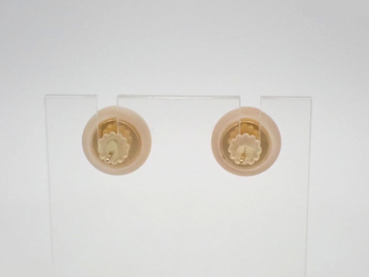 Coco Button Earrings (with aftermarket backing) — view 2