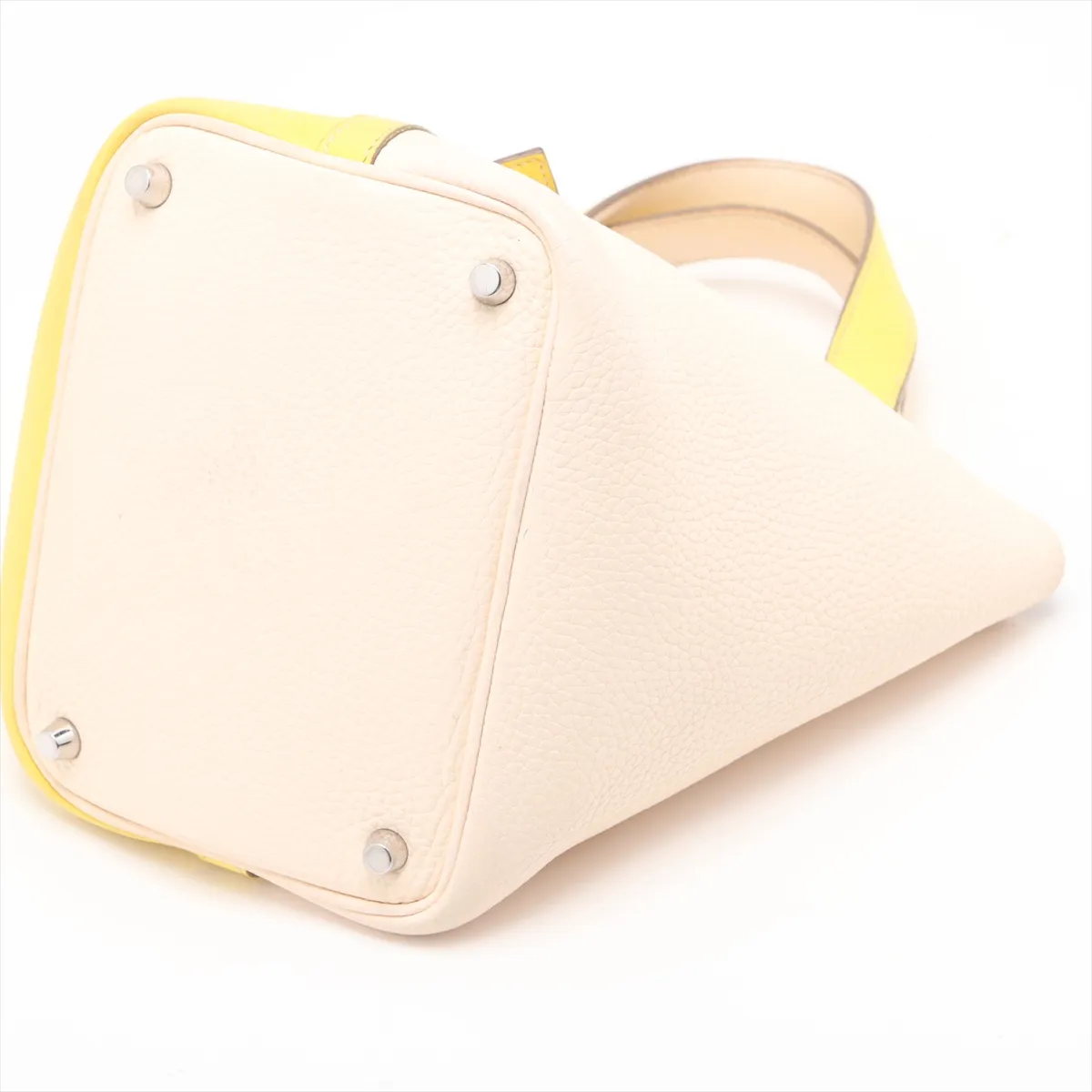 Picotin Lock 18 PM Casaque Taurillon Clemence Lime x Nata Silver Hardware Y:2020 — view 3