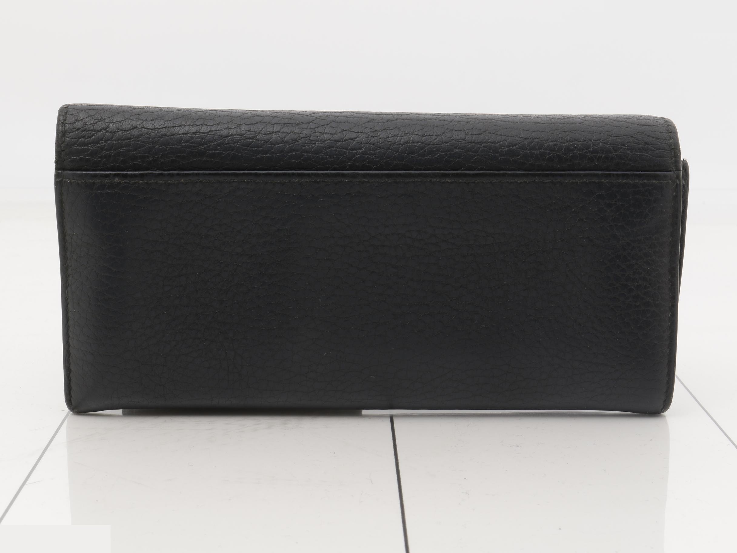 Flap long wallet, black — view 2