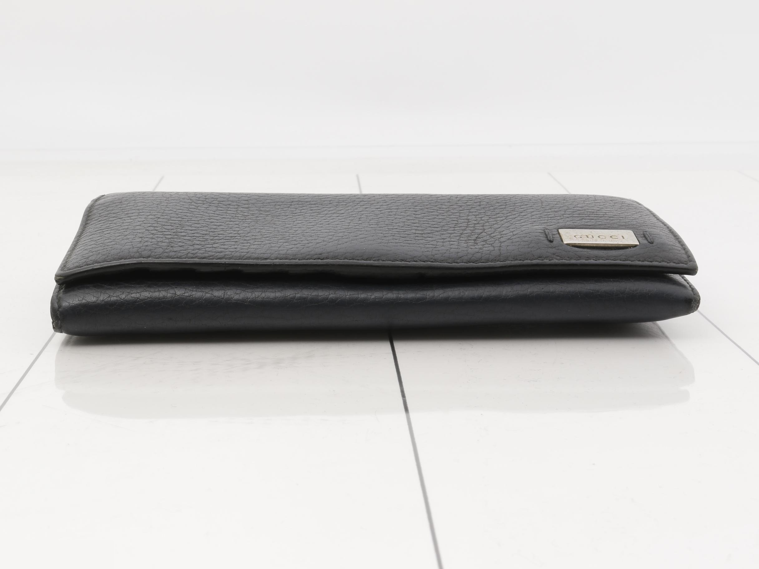 Flap long wallet, black — view 3