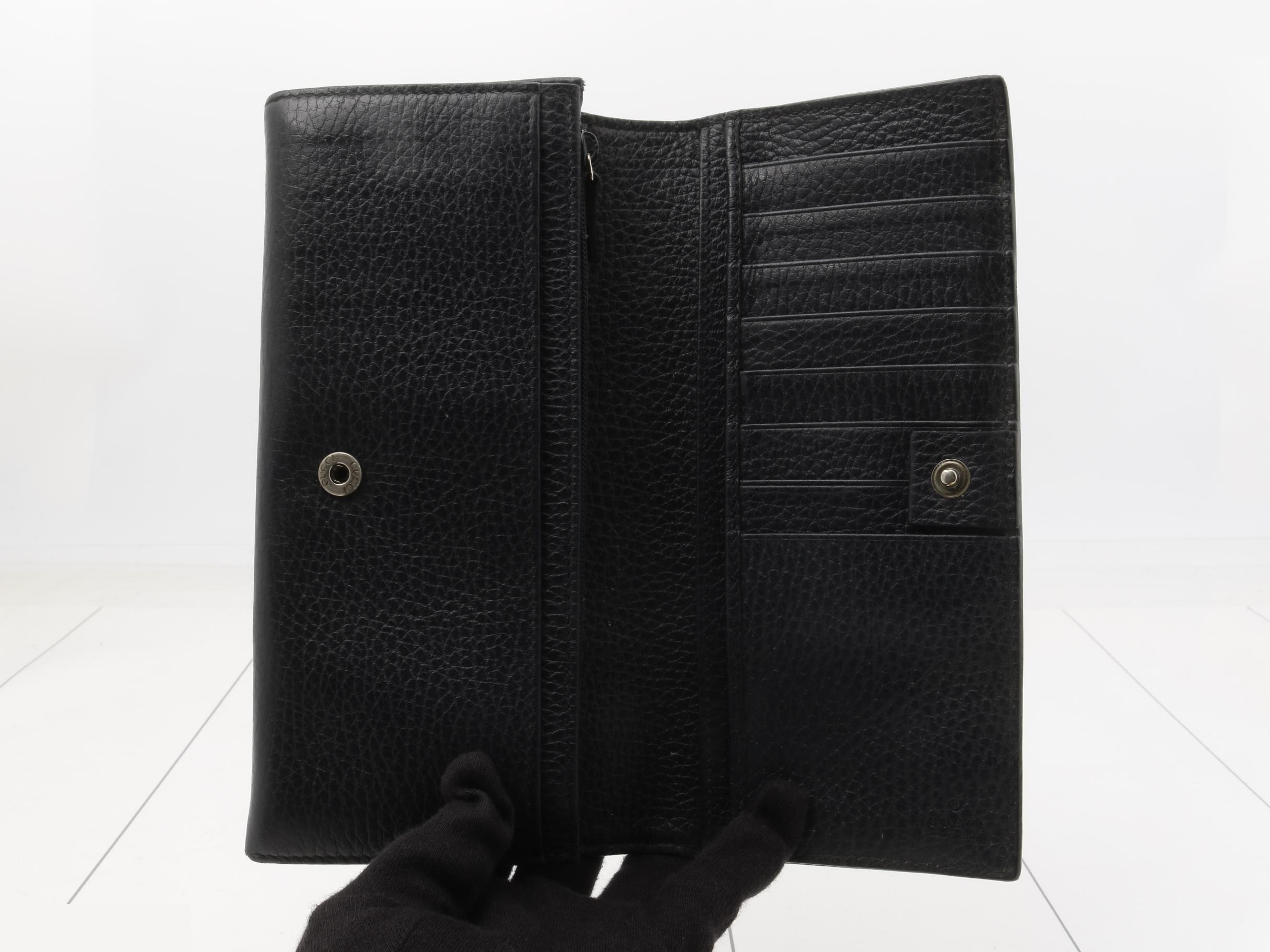 Flap long wallet, black — view 4