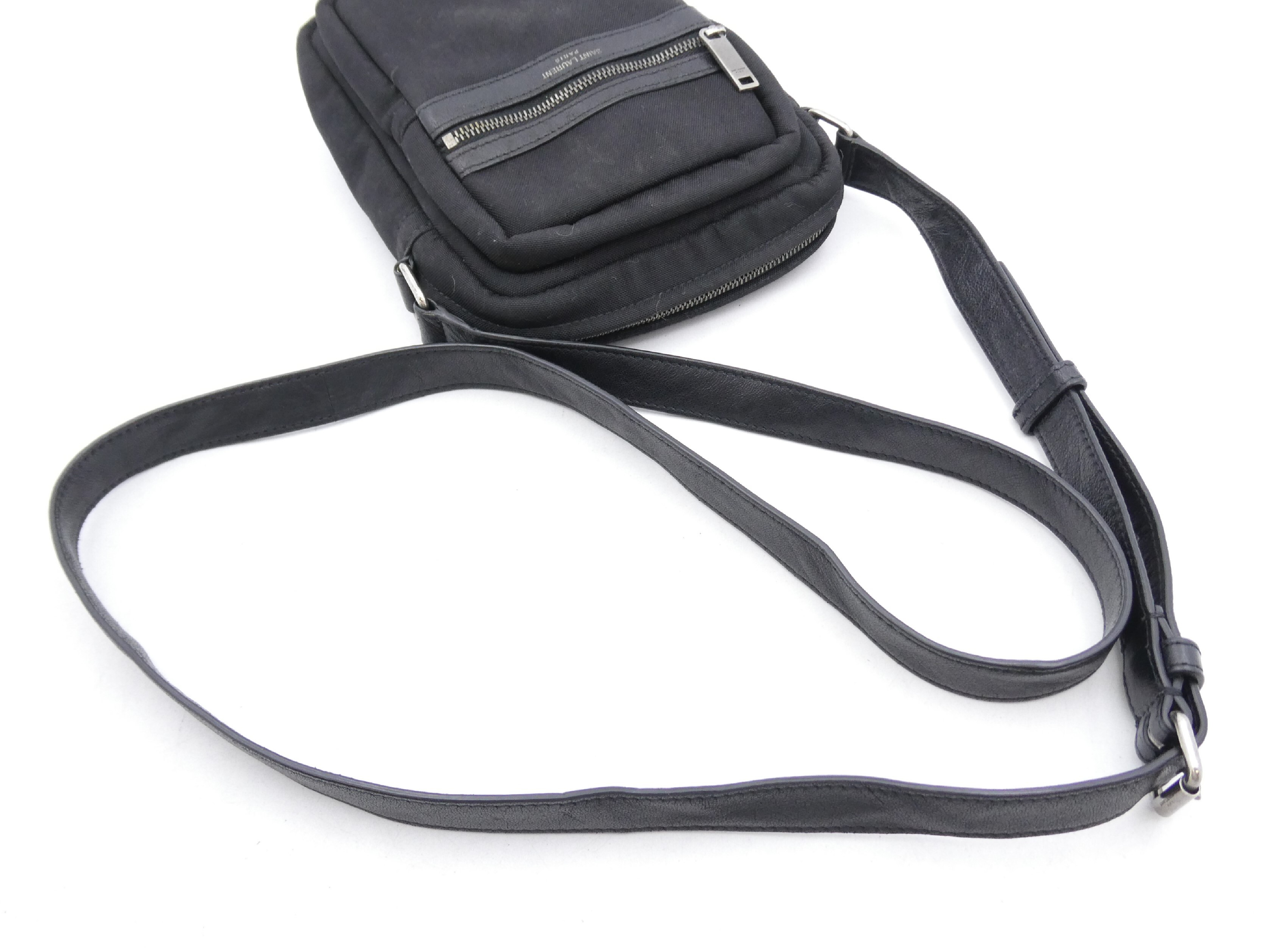Logo Canvas Leather Shoulder Bag — view 6