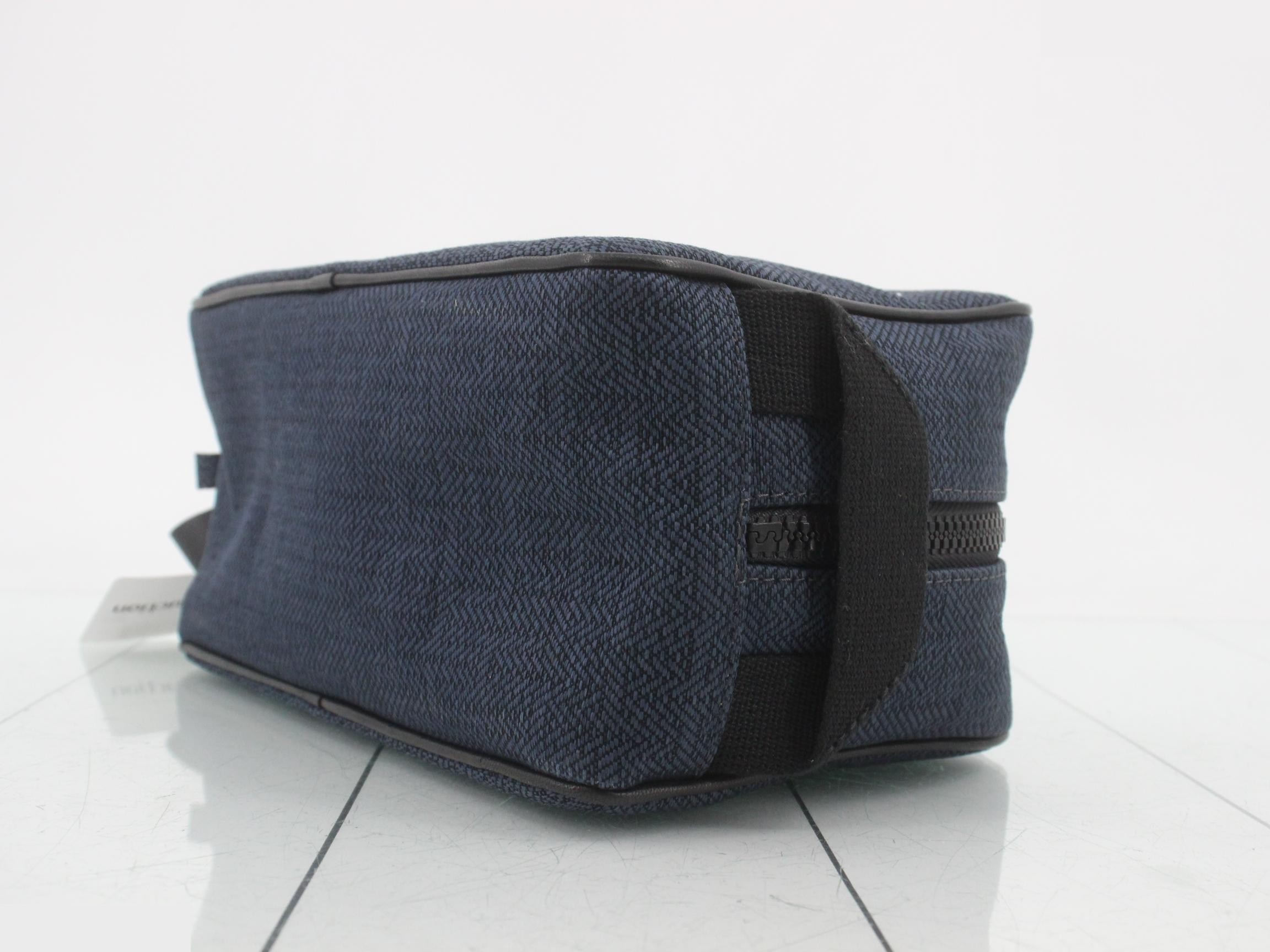 Toile Chevron Globe-Trotter MM Second Bag (Navy) — view 6