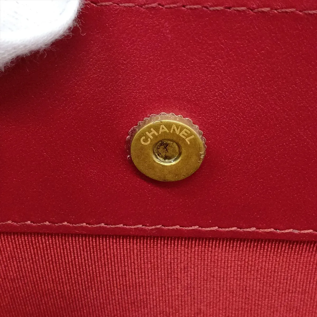 Matelassé Lambskin Chain Shoulder Bag, Red with Gold Hardware, 30545308 (Serial Number in the 30s) — view 12