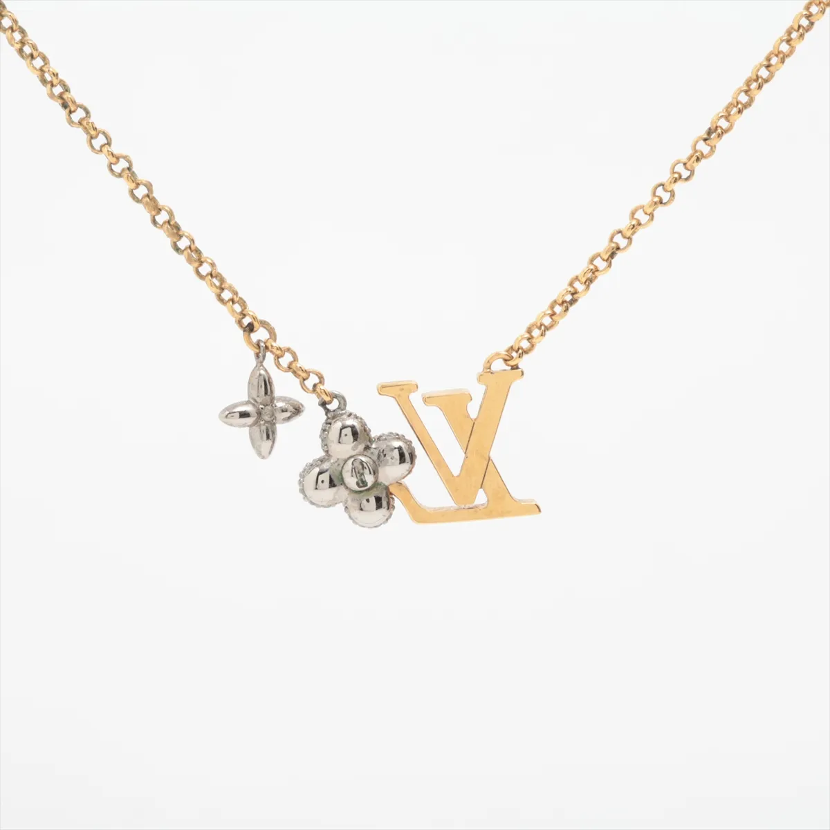 M01265 Necklace LV Glam Pandant TE4363 Necklace GP x Rhinestone Gold x Silver — view 2