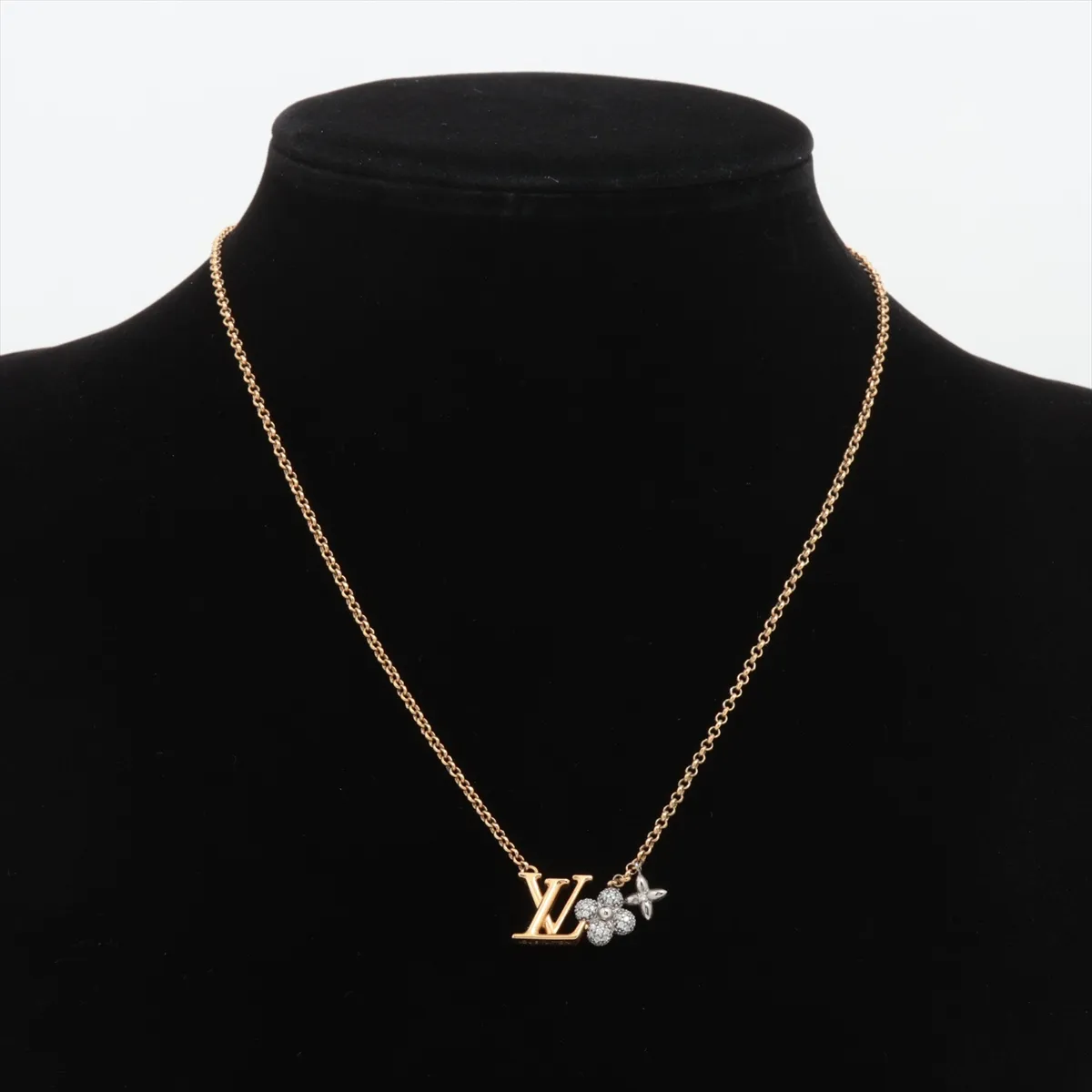 M01265 Necklace LV Glam Pandant TE4363 Necklace GP x Rhinestone Gold x Silver — view 5