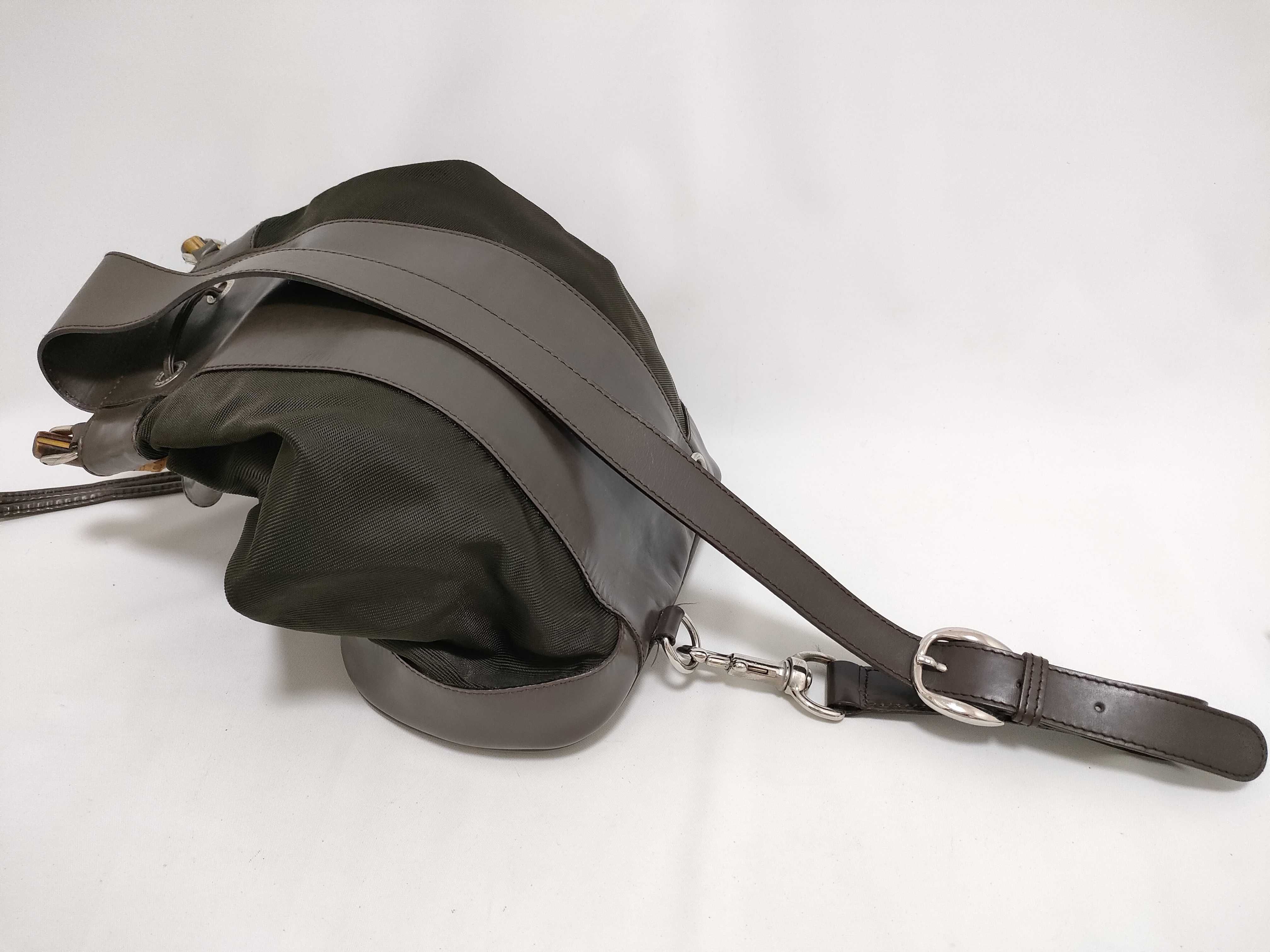 Bamboo Shoulder Bag/Body Bag (003.2113) - Bamboo, Nylon, Leather, Brown. — view 3