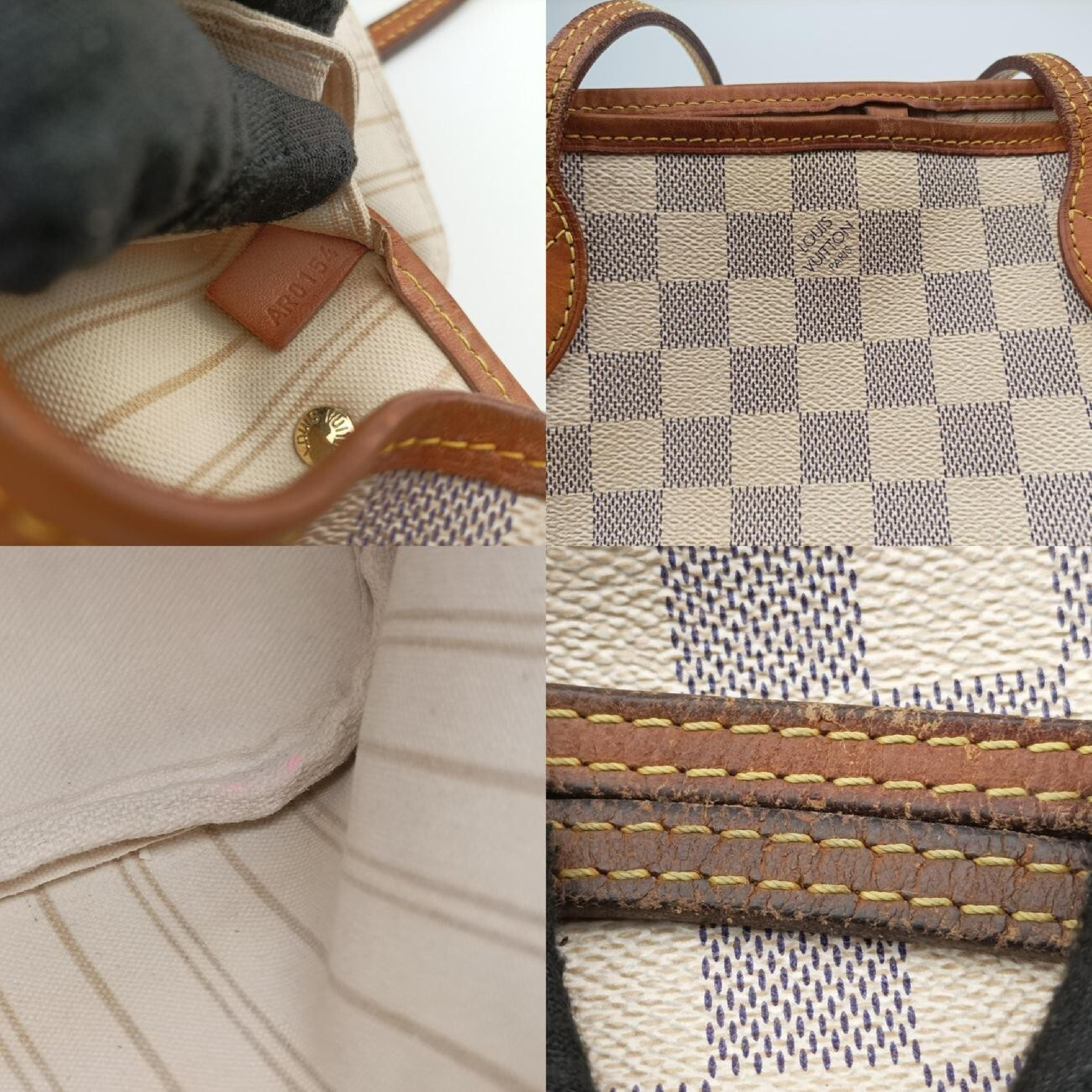 Neverfull MM Azur Damier Canvas N51107 AR0154 Shoulder Bag — view 8