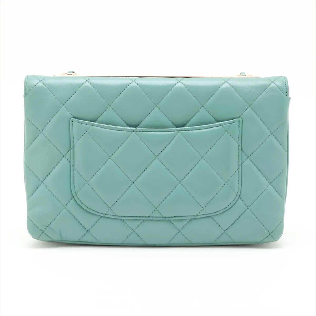 Trendy CC Lambskin Chain Shoulder Bag, Green with Gold Hardware, 20375318 (Serial Number in the 20s) — view 2