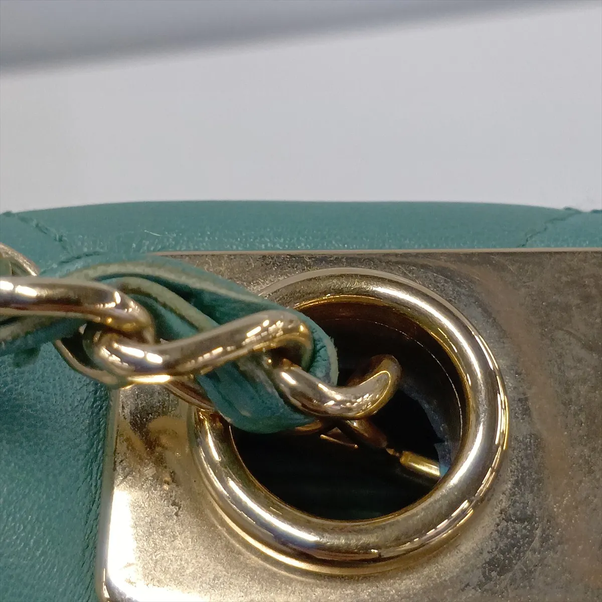 Trendy CC Lambskin Chain Shoulder Bag, Green with Gold Hardware, 20375318 (Serial Number in the 20s) — view 11