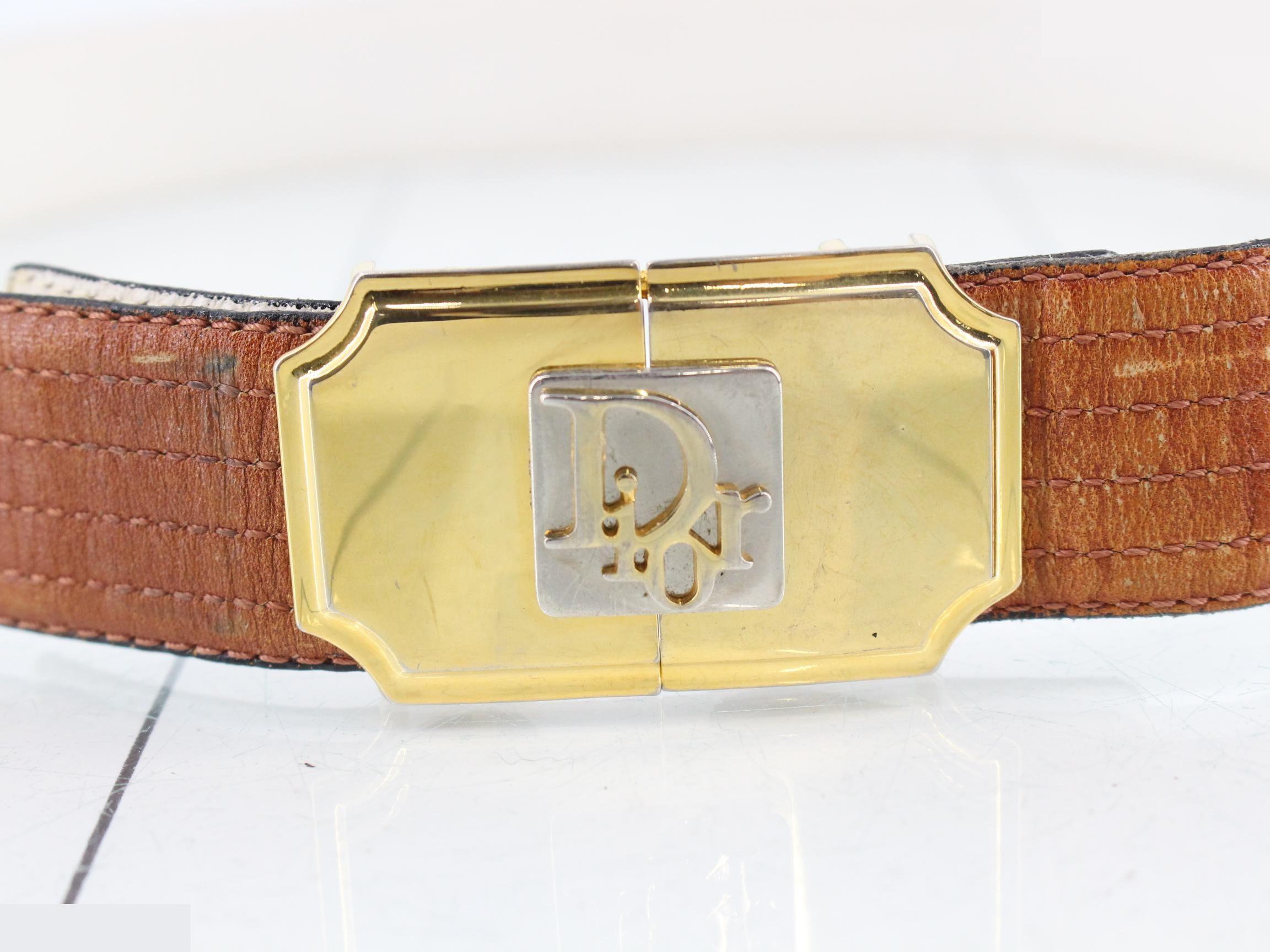 CD logo buckle leather belt DIOR — view 3