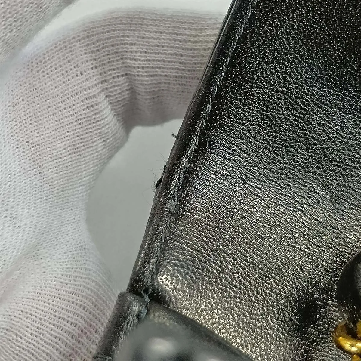 Matelassé Lambskin Chain Shoulder Bag, Push Lock, Black with Gold Hardware, 5135900, Series 5 — view 10