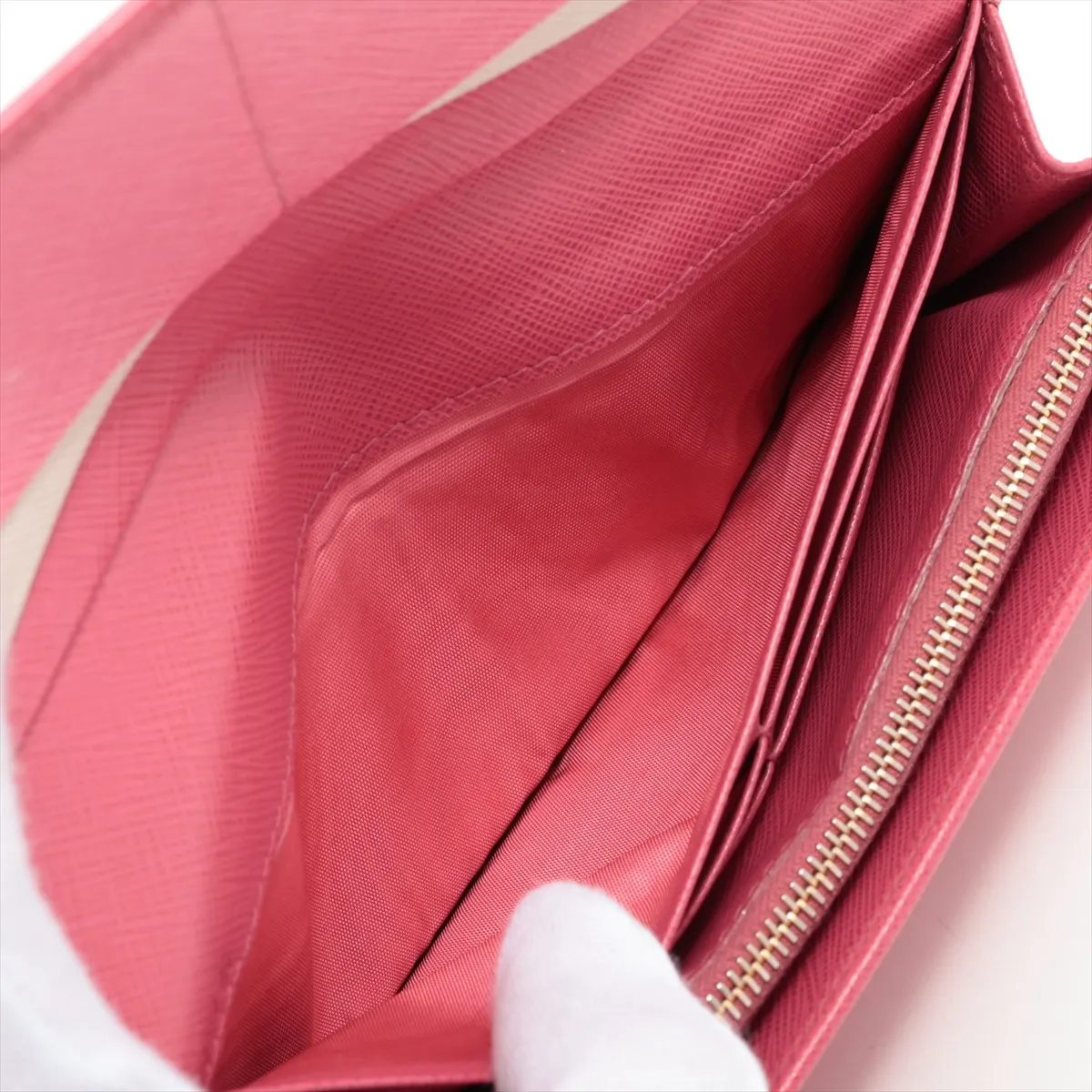 Saffiano Metal 1MH132 Leather Long Wallet Pink — view 4