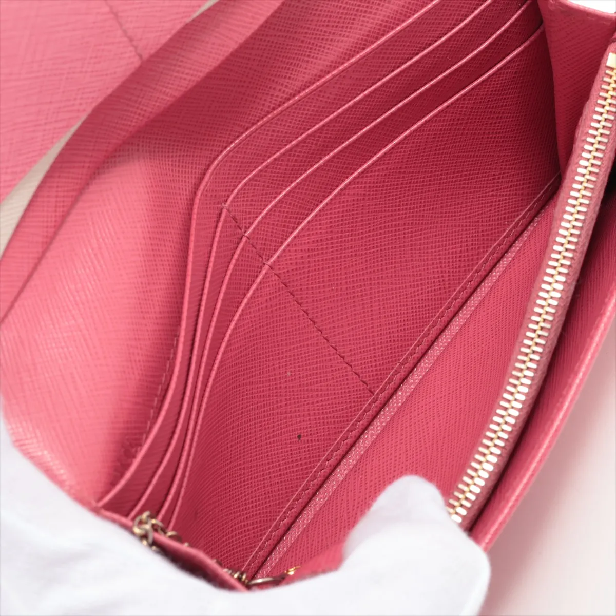 Saffiano Metal 1MH132 Leather Long Wallet Pink — view 5