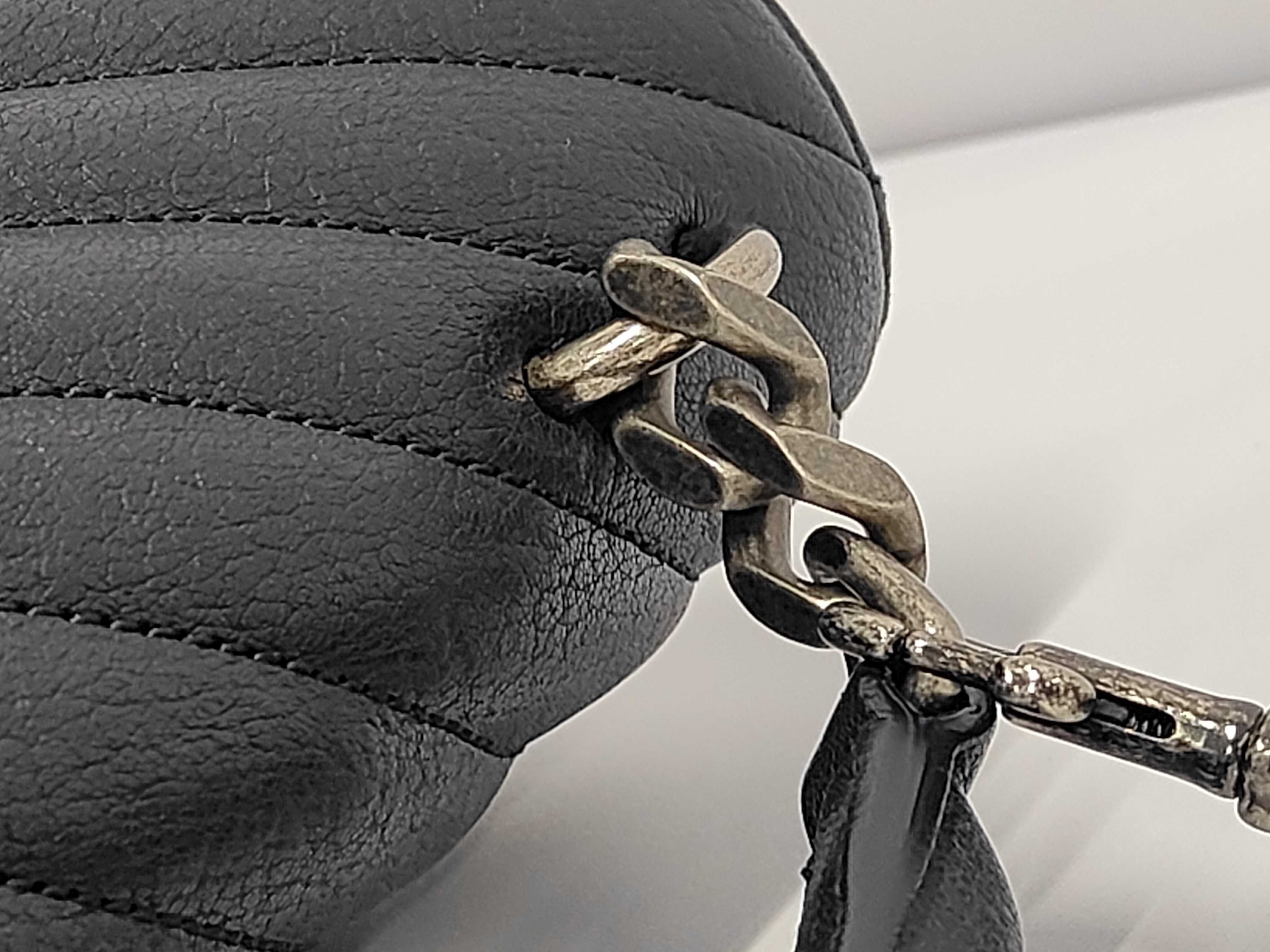Classic Monogram 392738 Black Leather Chain Shoulder Bag/Handbag (2-way) with Dust Bag — view 8