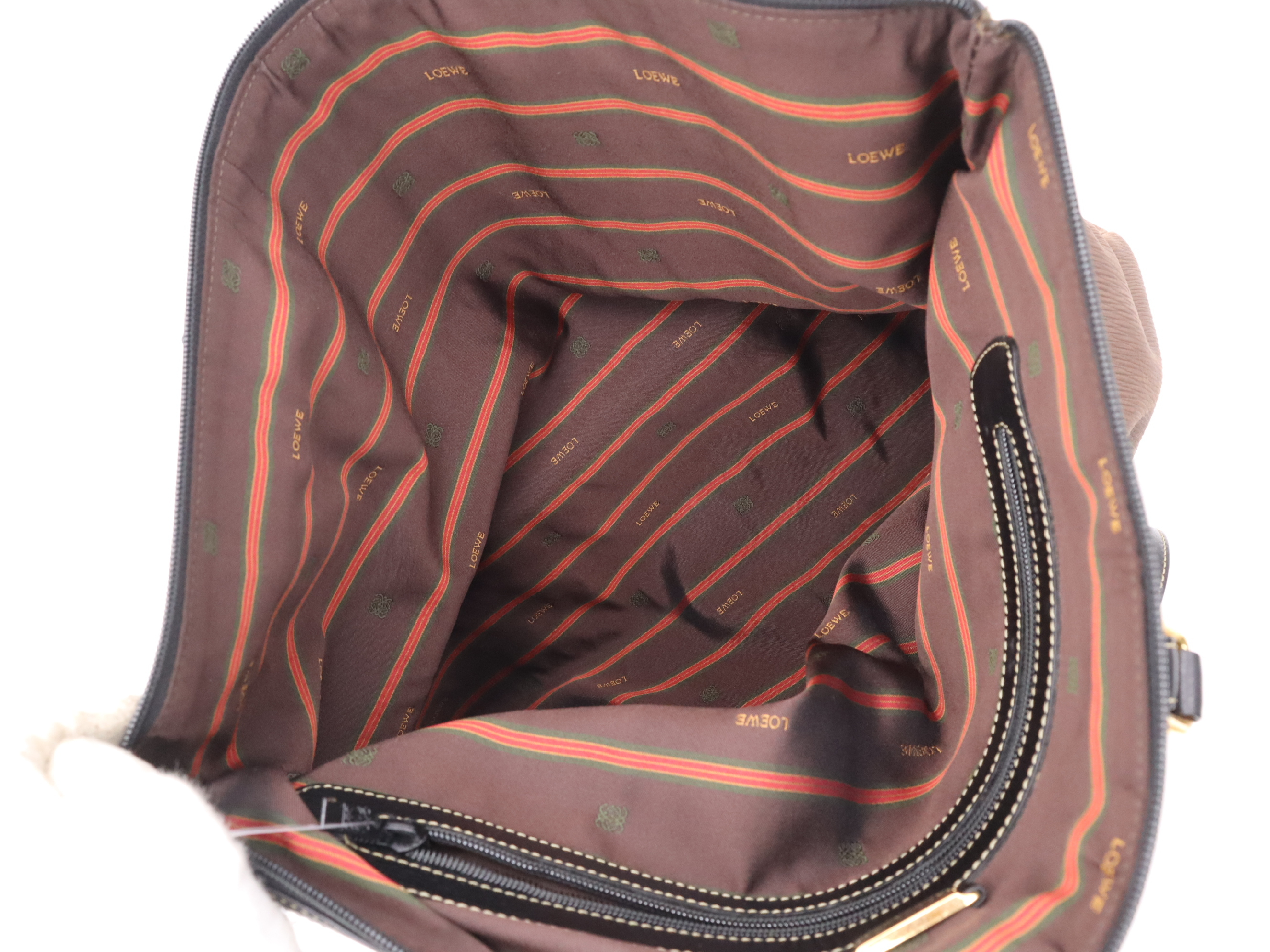 logo brown and black tote bag with dust bag — view 11