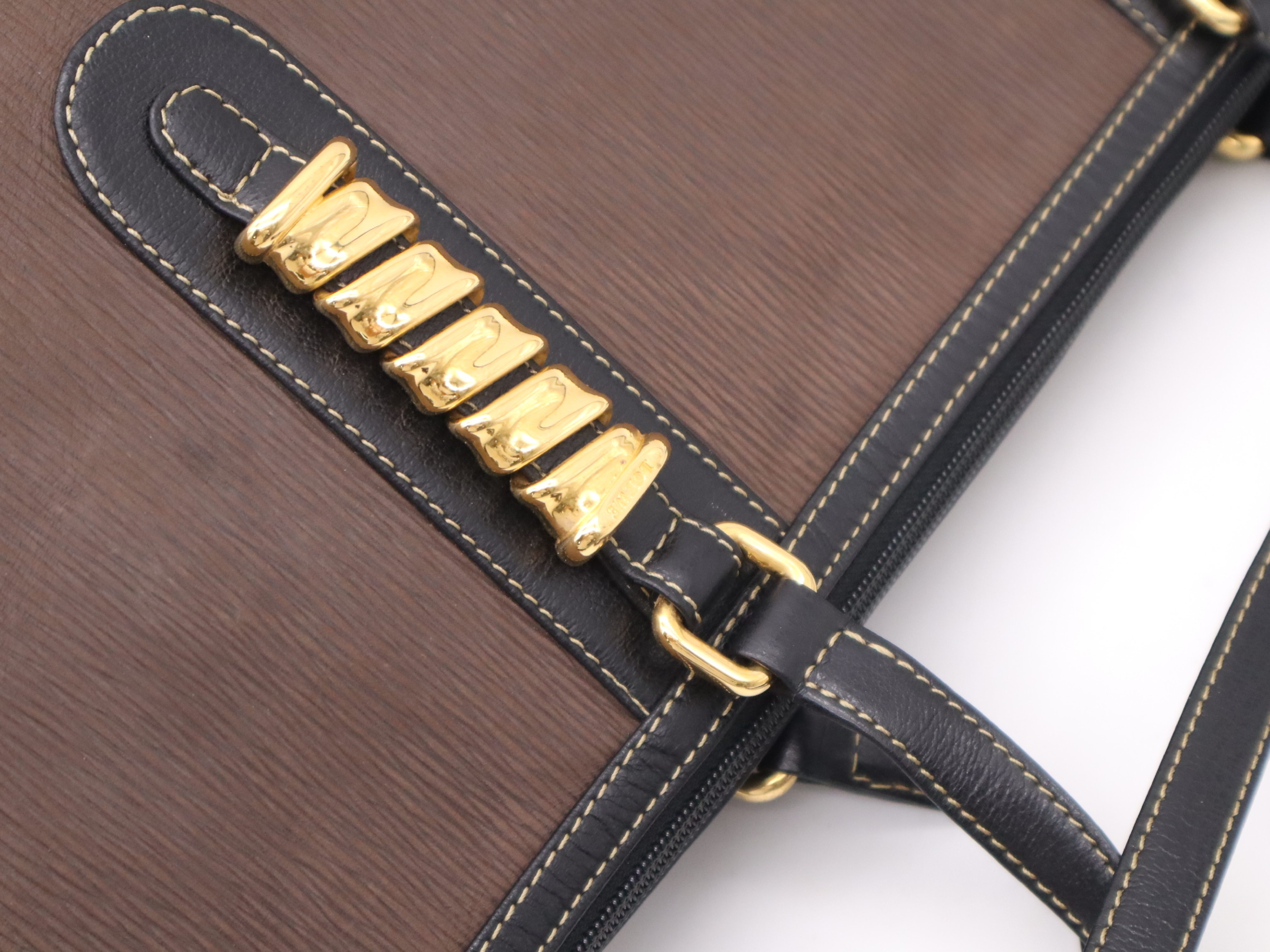 logo brown and black tote bag with dust bag — view 7