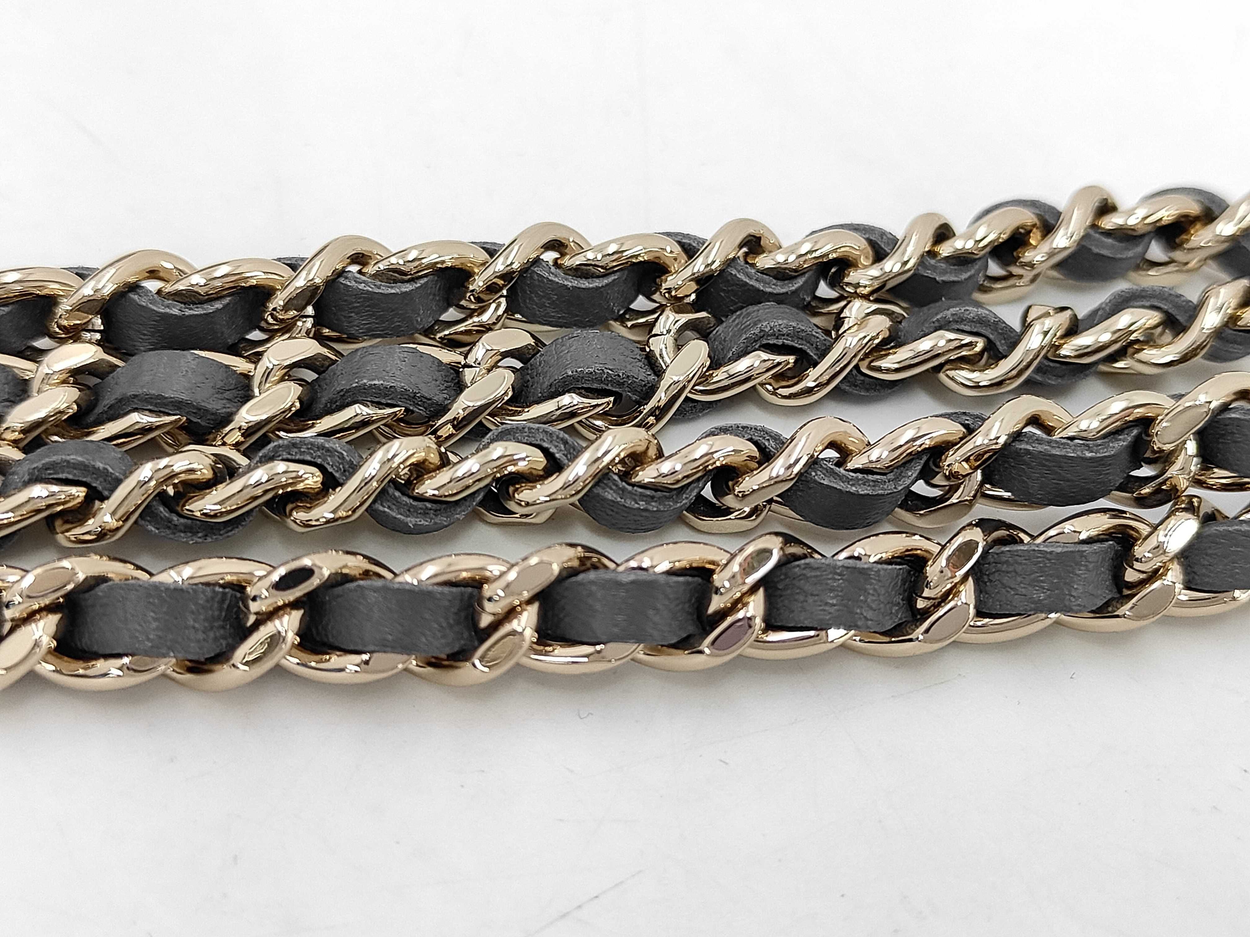 Matelassé Vanity Chain Shoulder Bag, Lambskin, Gray, Gold Hardware. — view 7