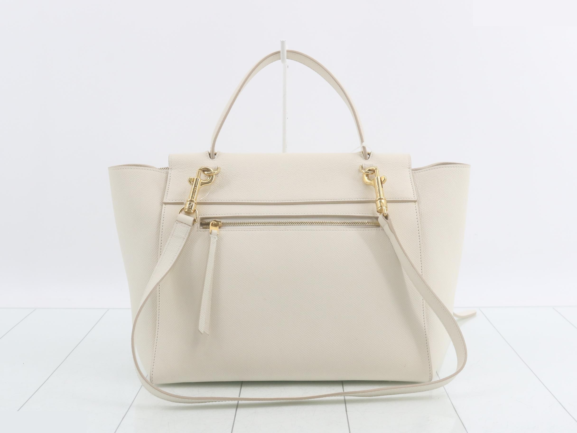 Belt bag, embossed leather, white — view 2