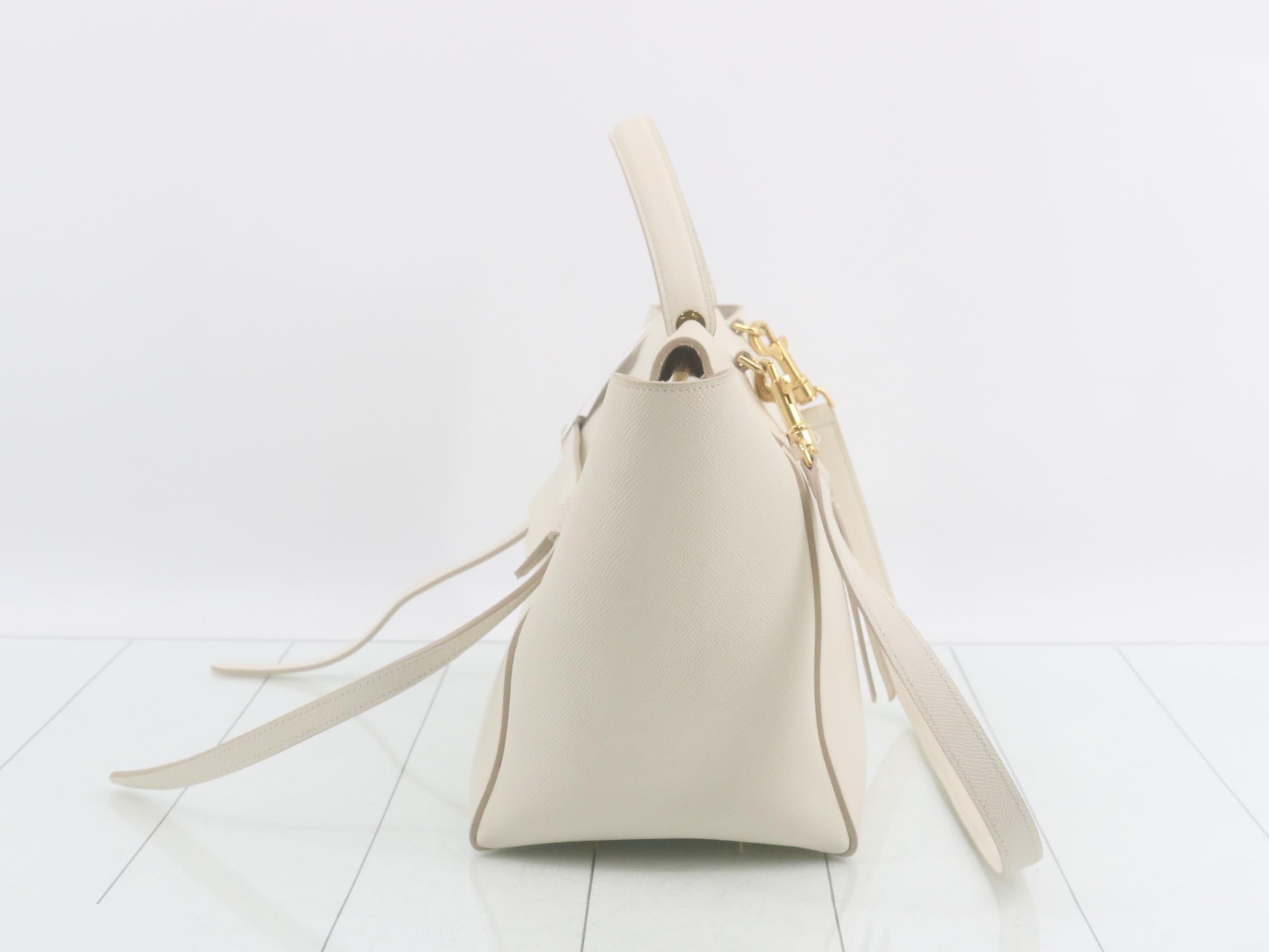 Belt bag, embossed leather, white — view 3