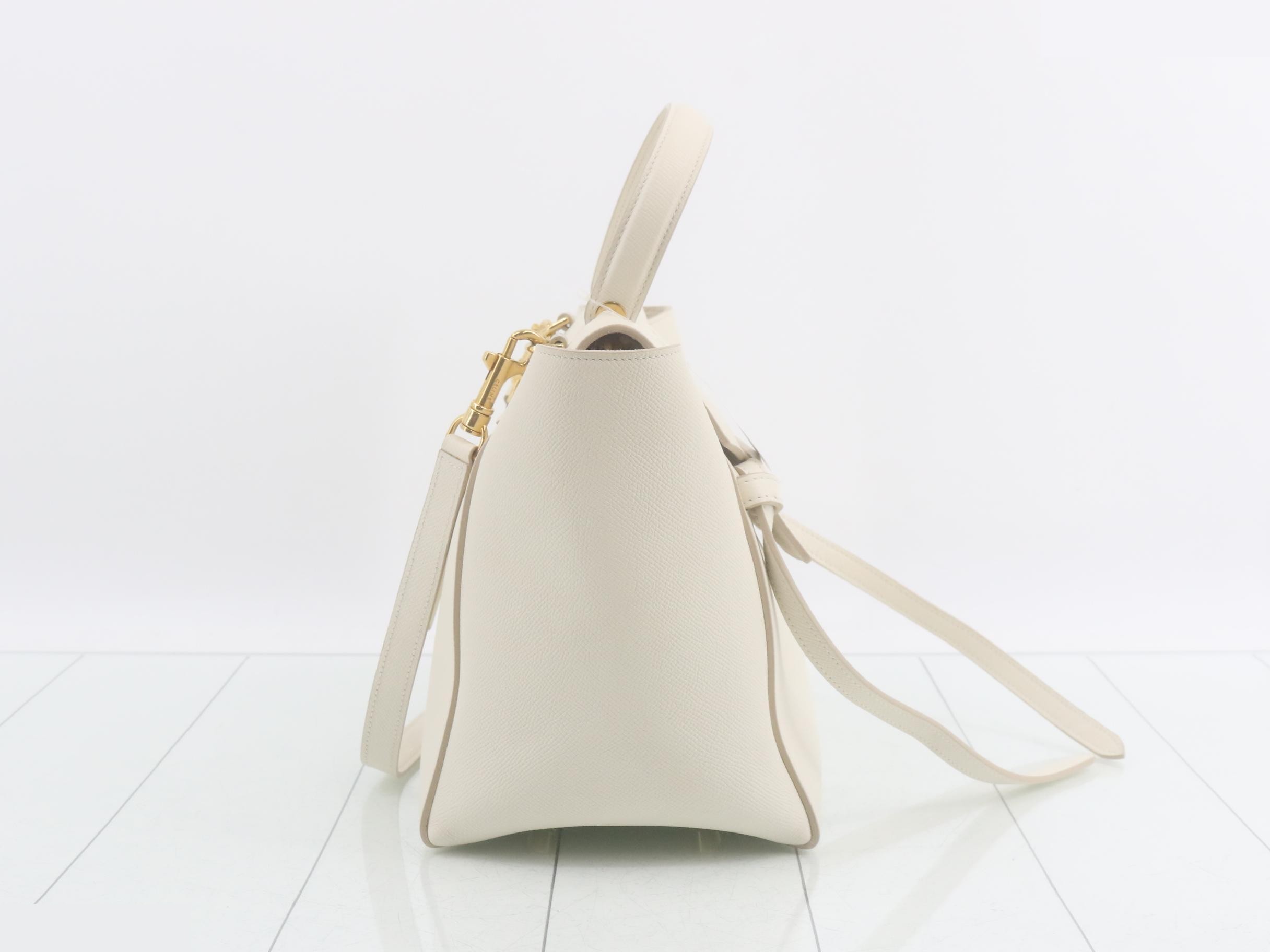Belt bag, embossed leather, white — view 4