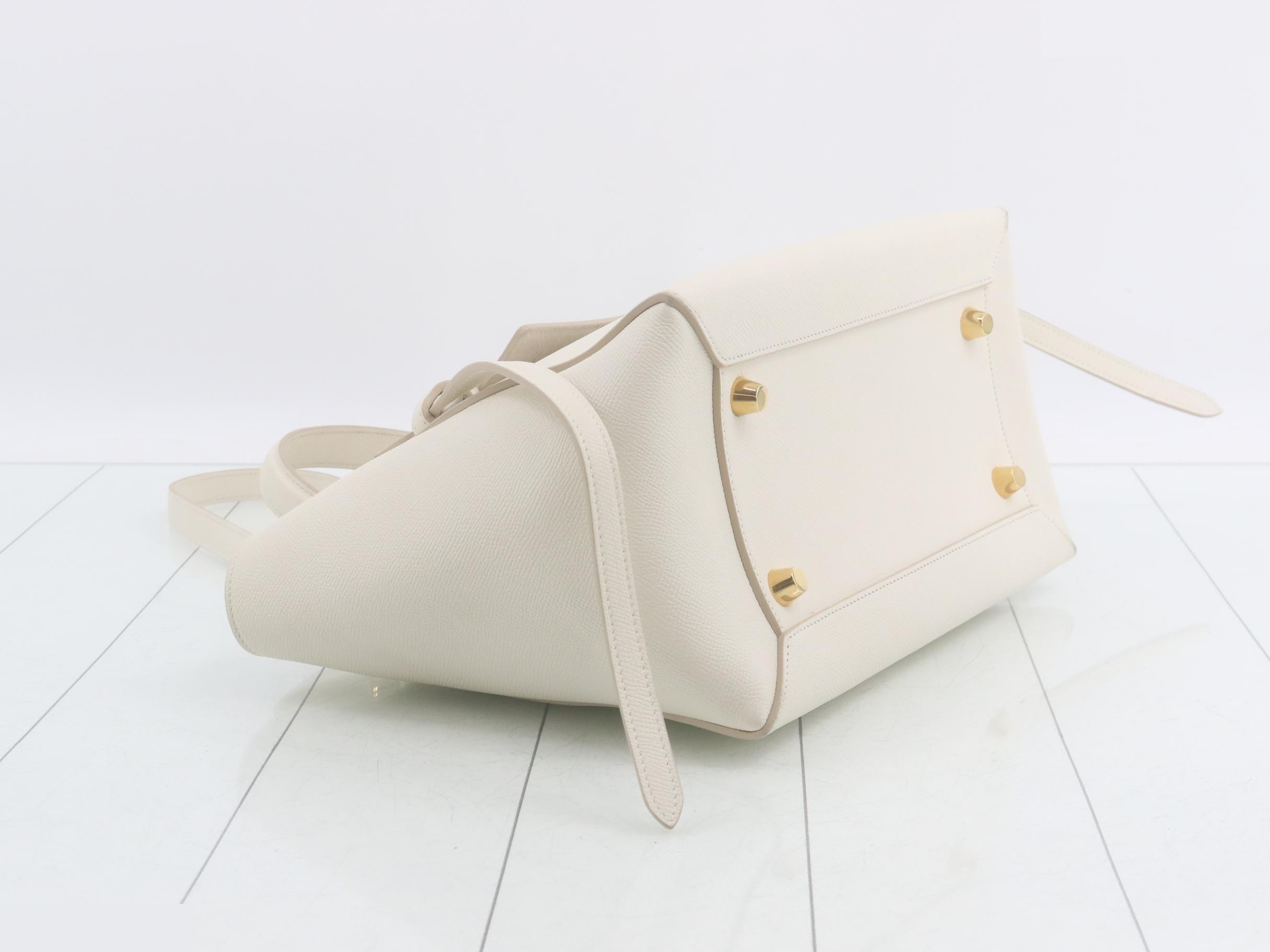 Belt bag, embossed leather, white — view 5