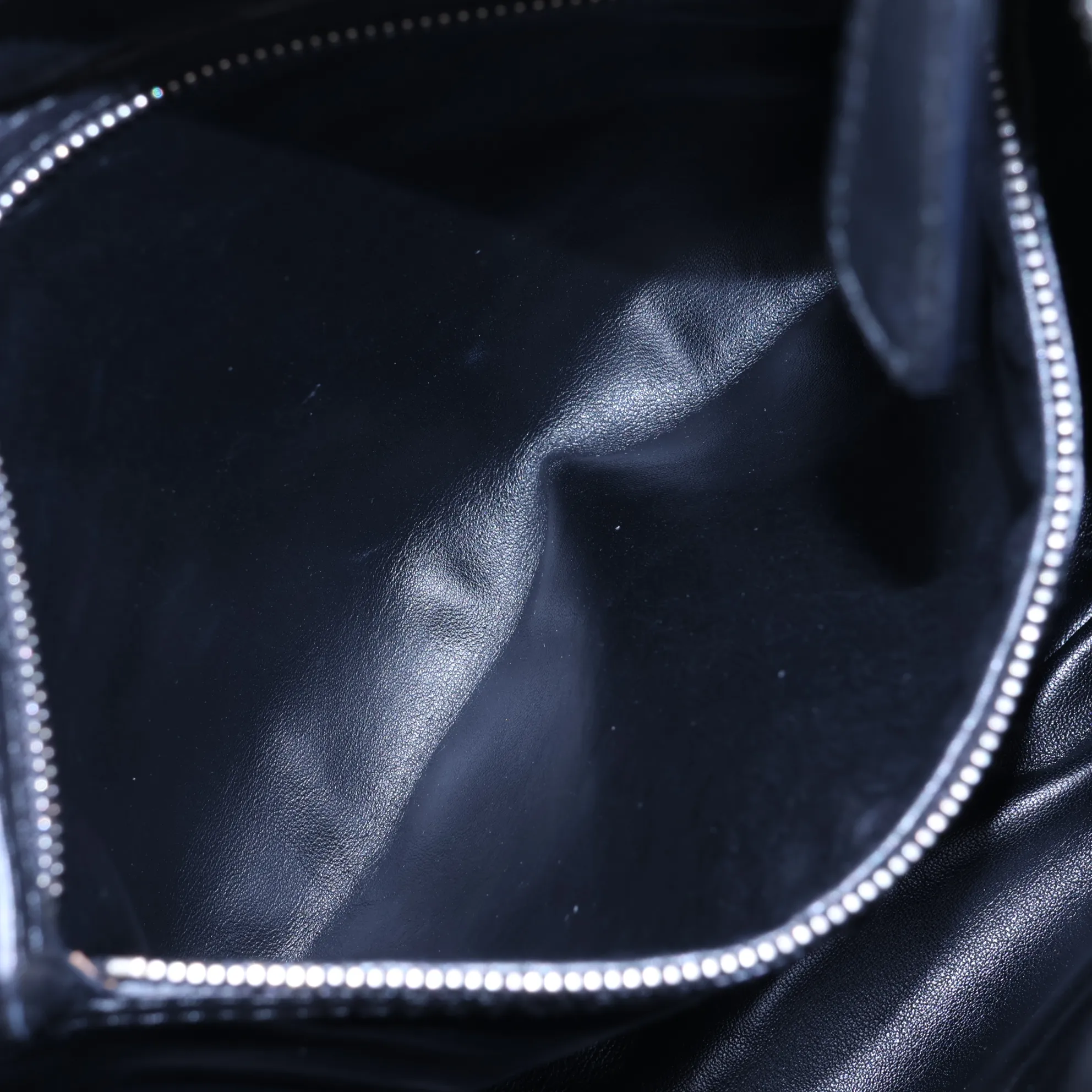 Cannage Leather Handbag, Black — view 8