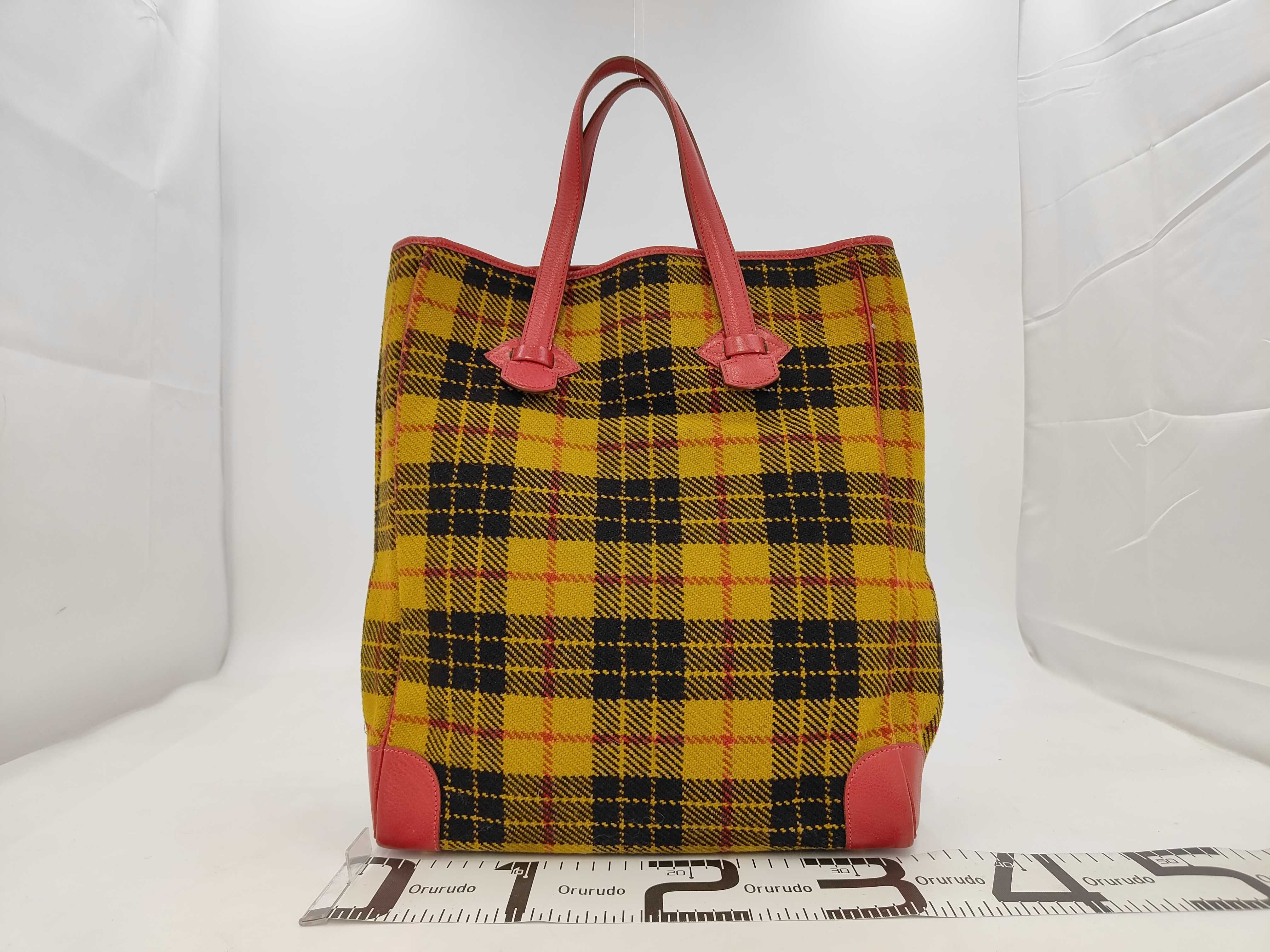 Gallop Tote Bag, Wool, Check Pattern Tote Bag — view 2