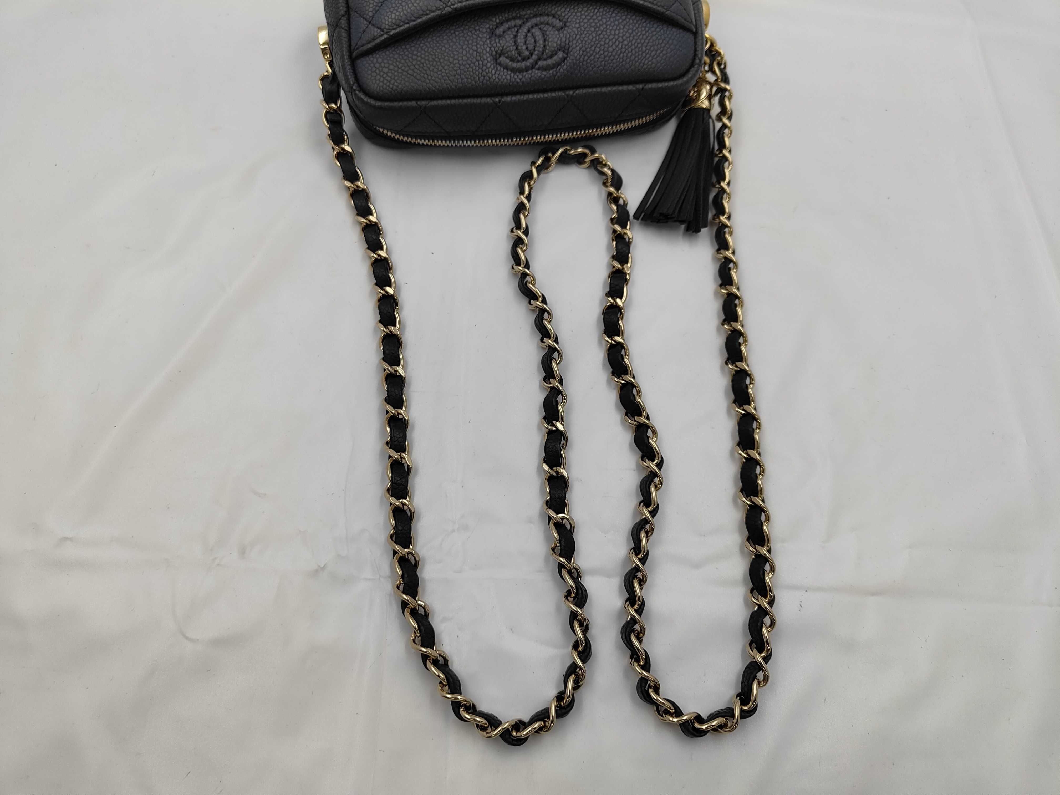 Matelassé Fringe Camera Bag, Caviar Leather Shoulder Bag — view 3