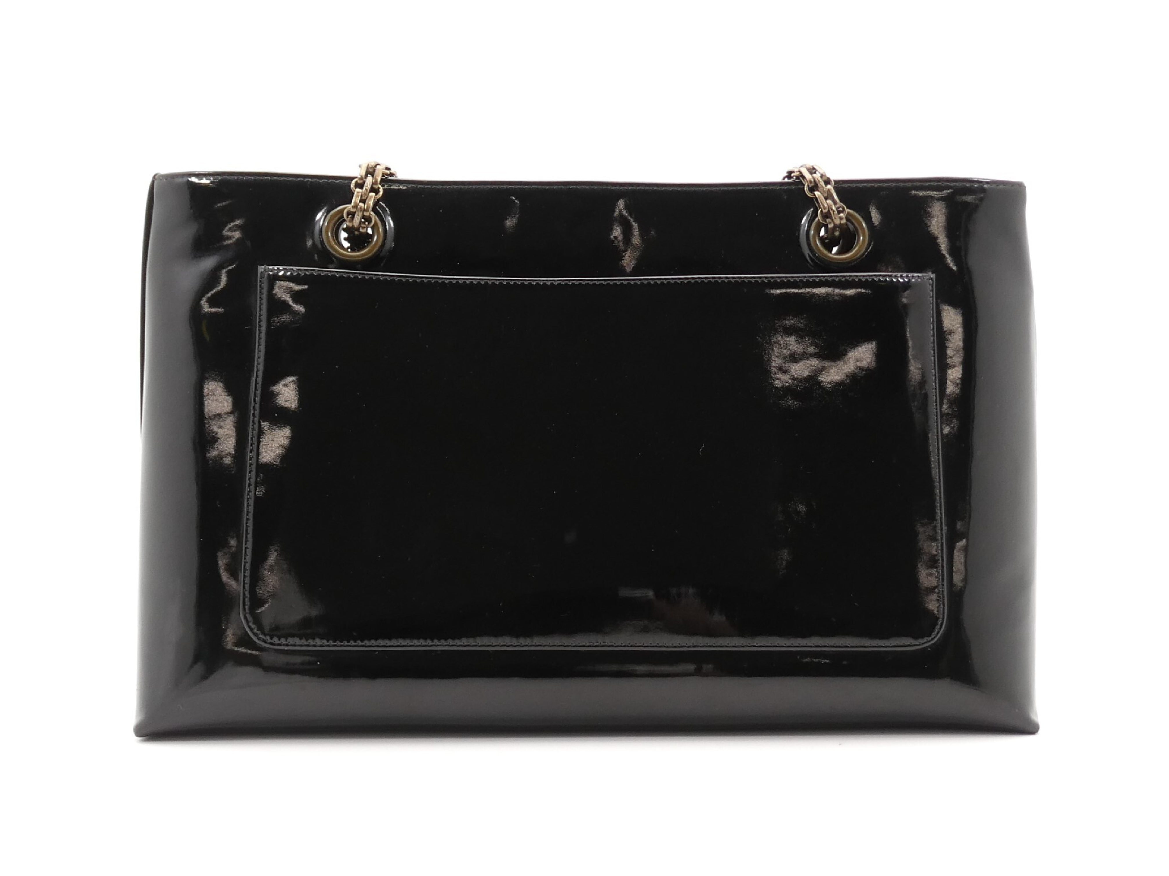 Enamel Coco Mark Chain Tote Bag — view 2