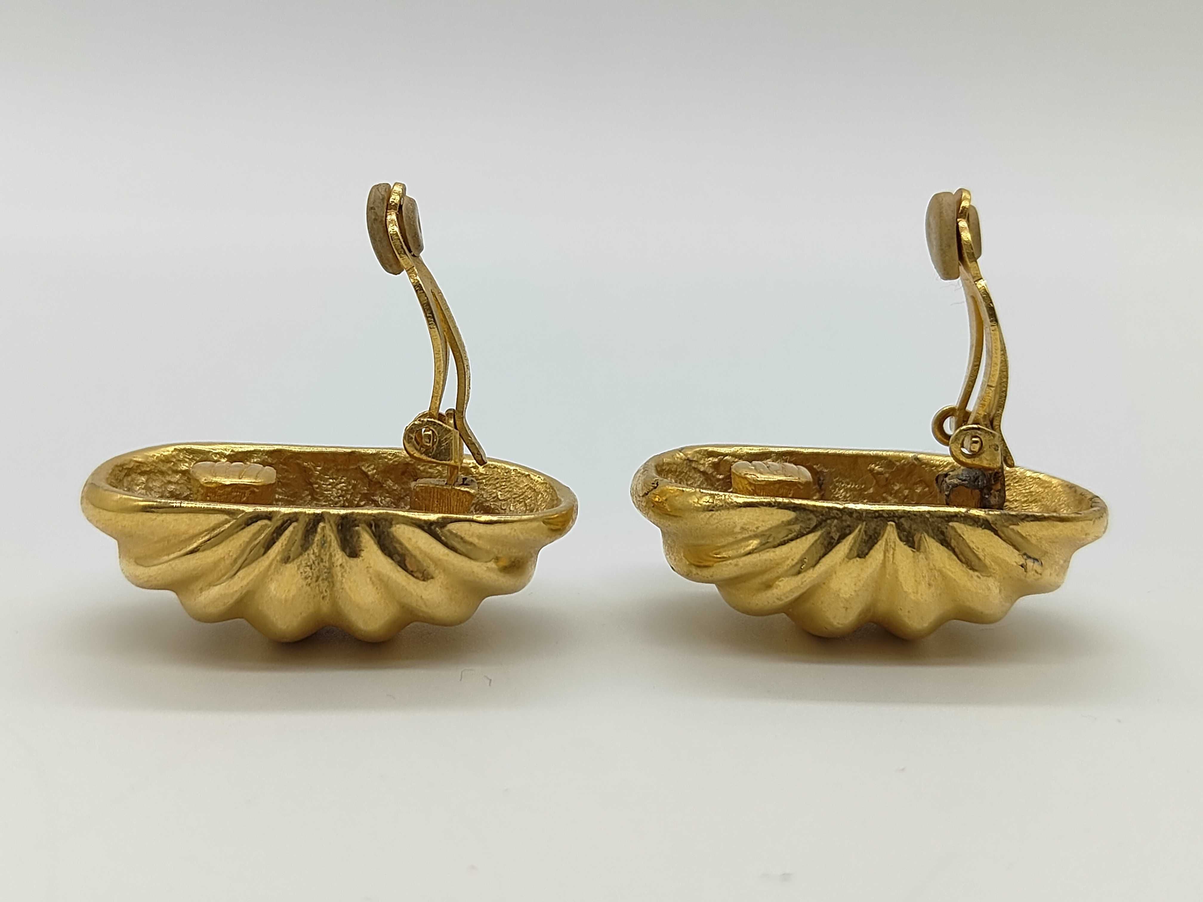 Vintage Large Gold Earrings — view 4