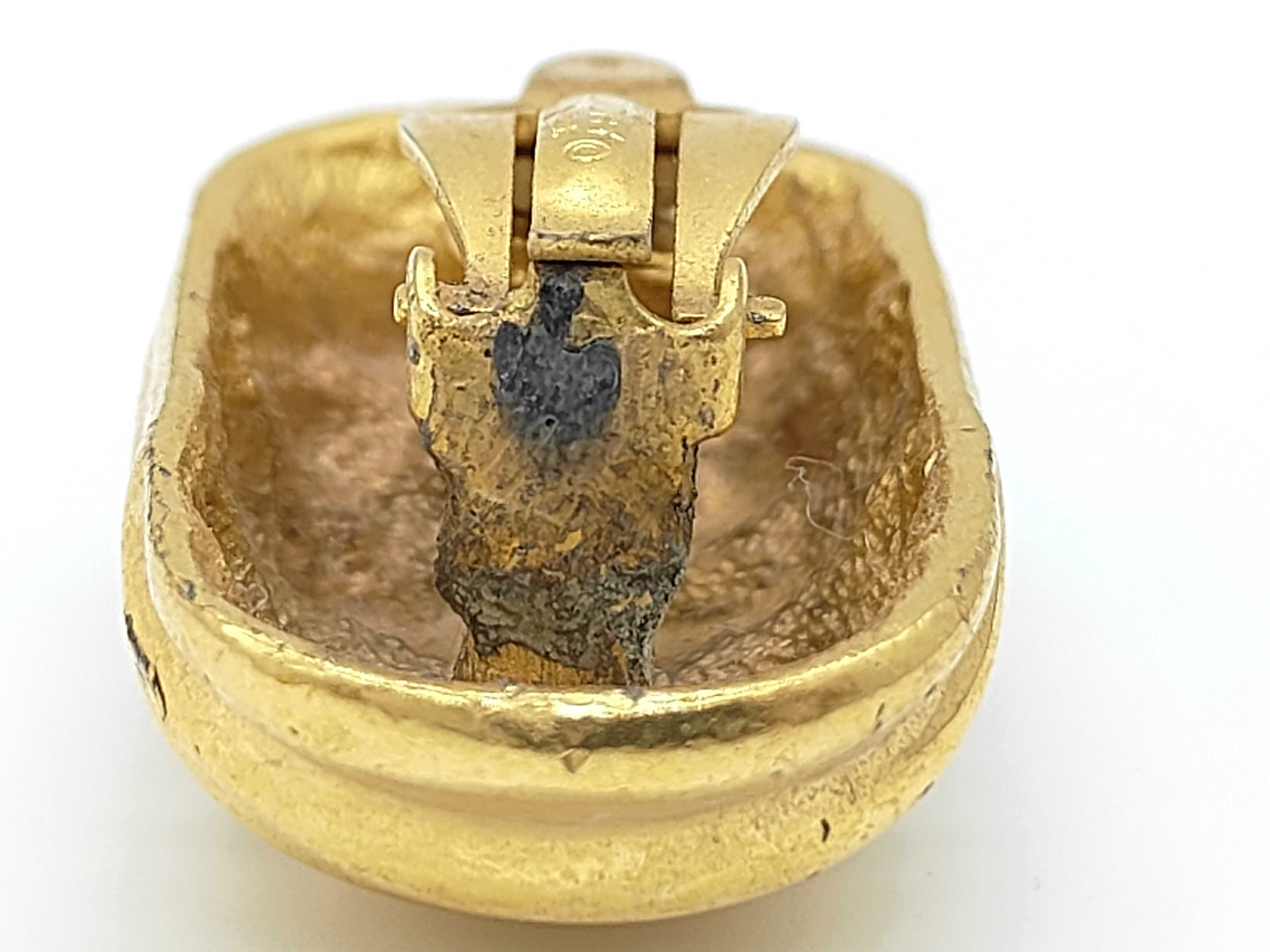 Vintage Large Gold Earrings — view 8