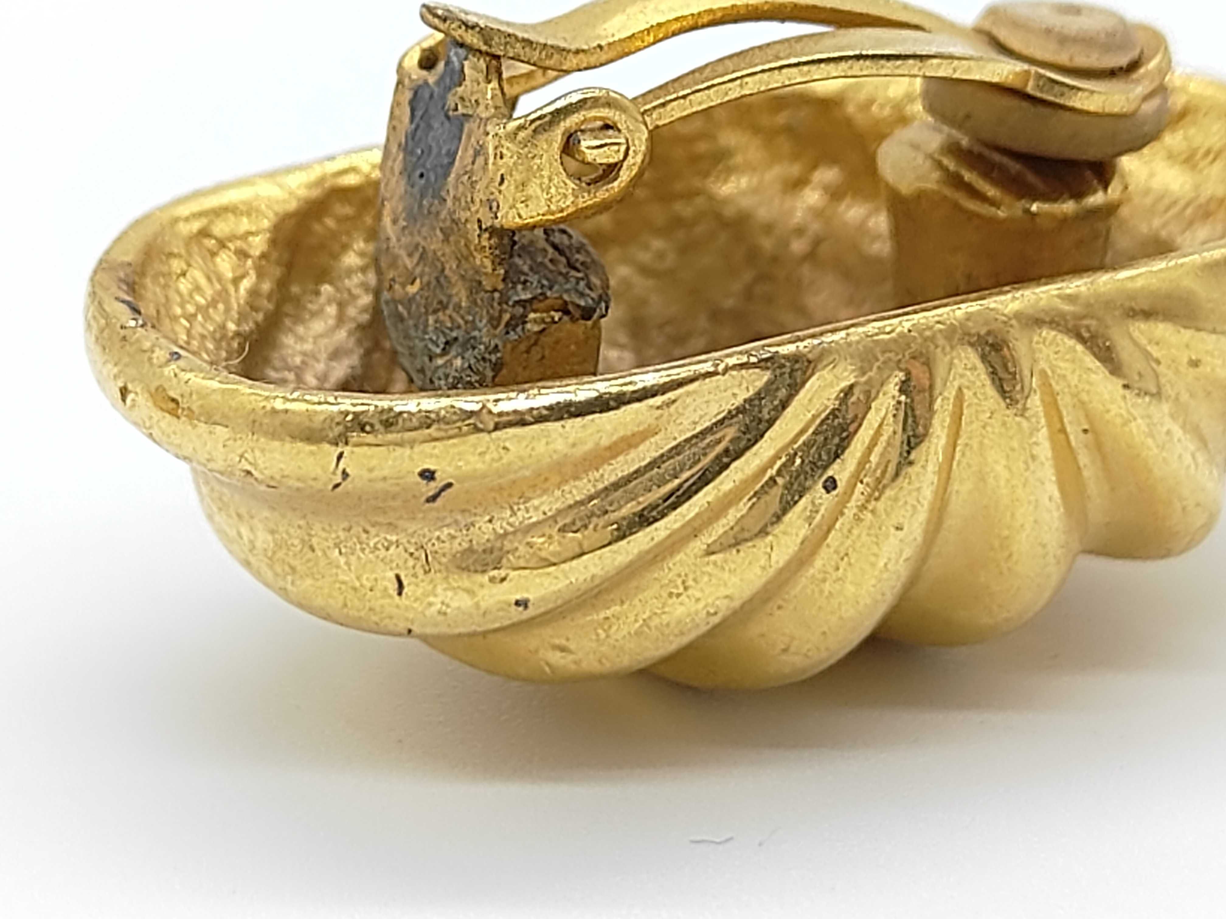 Vintage Large Gold Earrings — view 9
