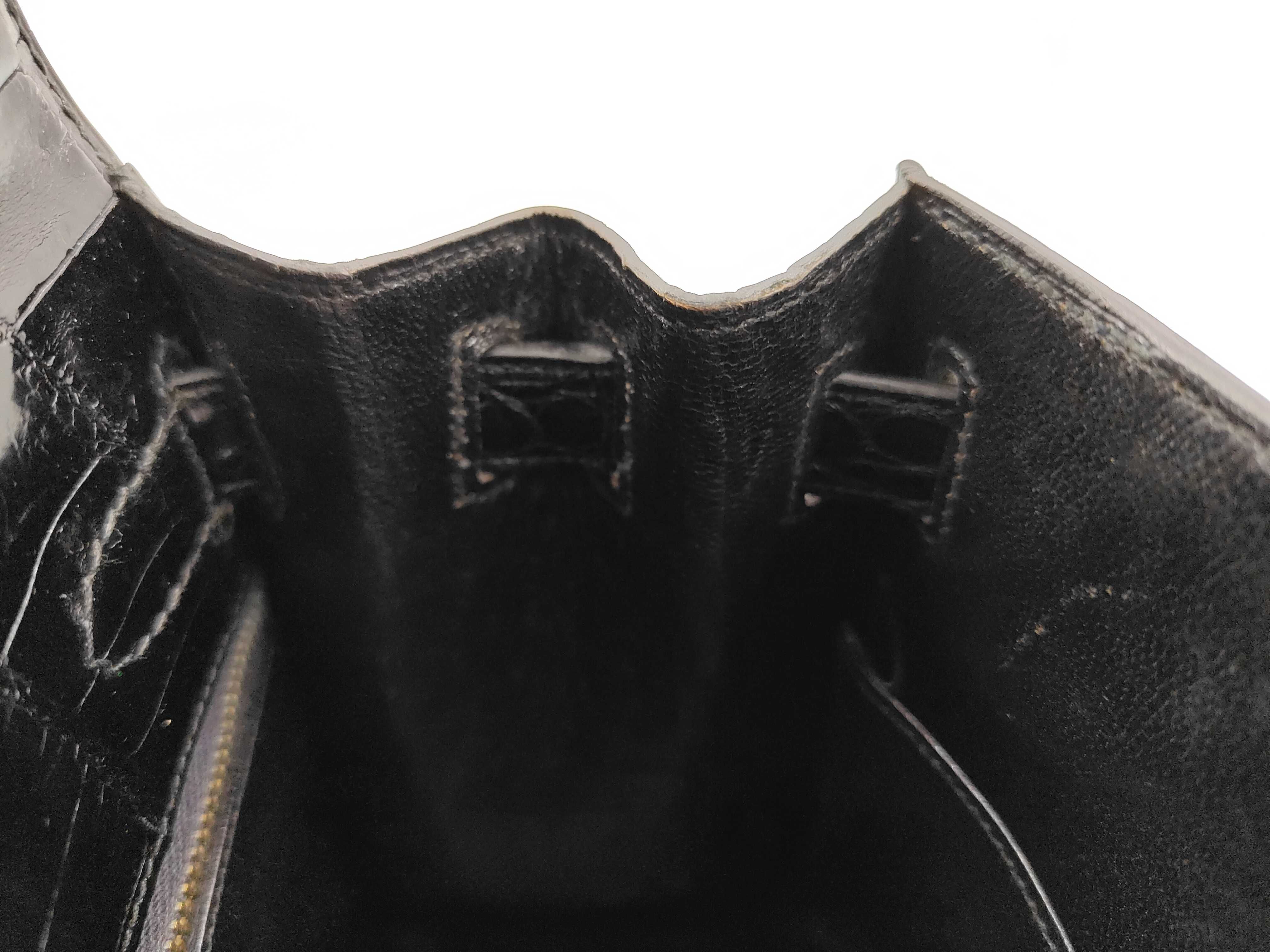 Kelly 28 Sellier Crocodile Black Silver Hardware E: 1975 Handbag — view 8