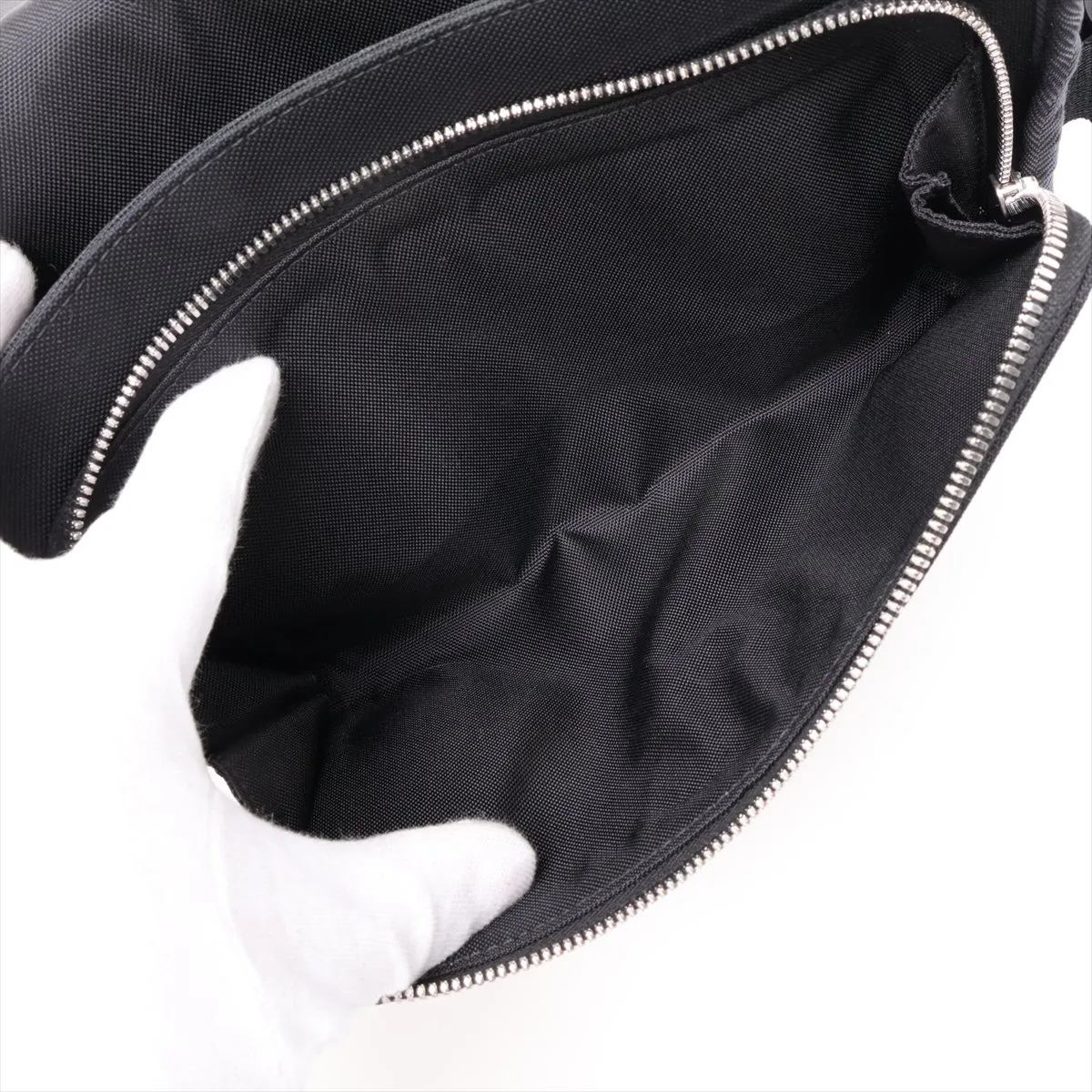 Logo Canvas Shoulder Bag, Black — view 7