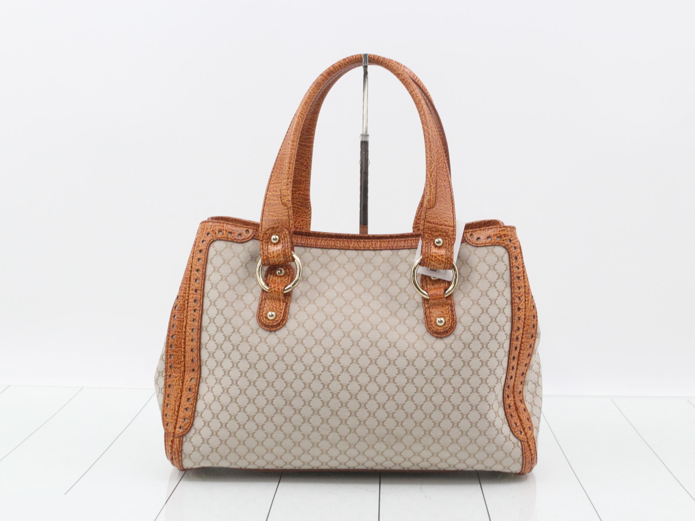 shoulder bag for women, Macadam pattern, beige/brown, with logo. — view 2