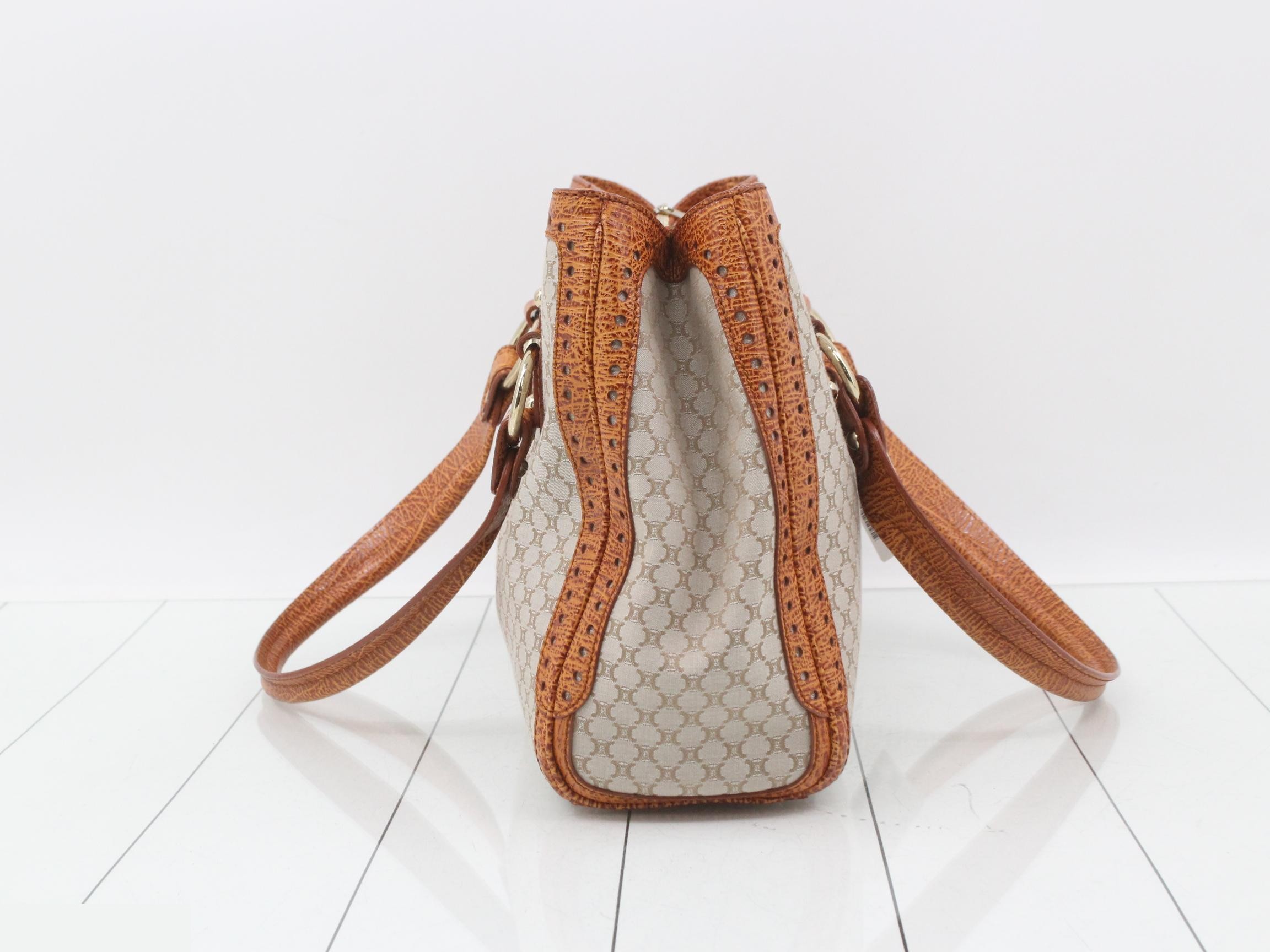 shoulder bag for women, Macadam pattern, beige/brown, with logo. — view 3