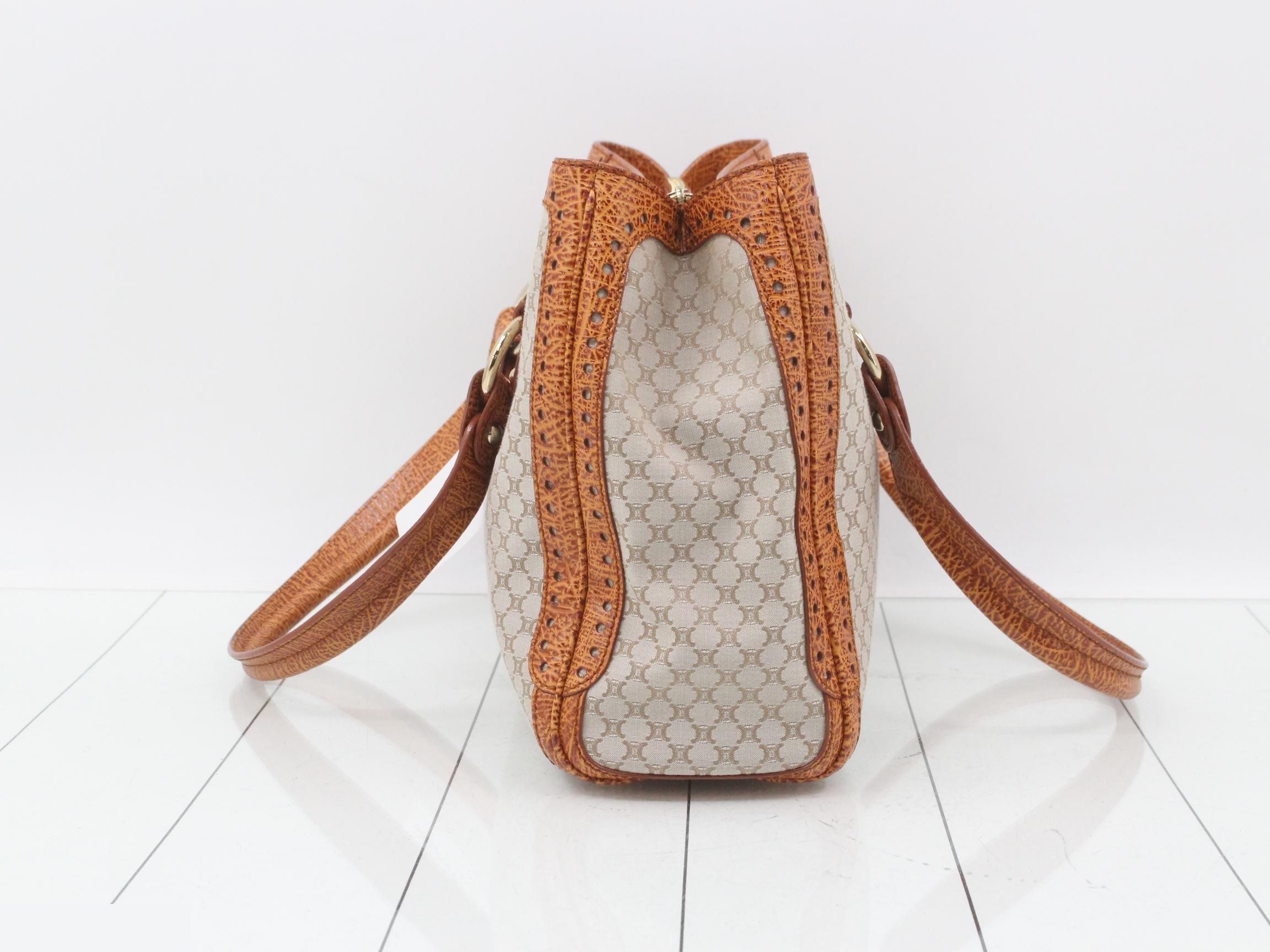 shoulder bag for women, Macadam pattern, beige/brown, with logo. — view 4