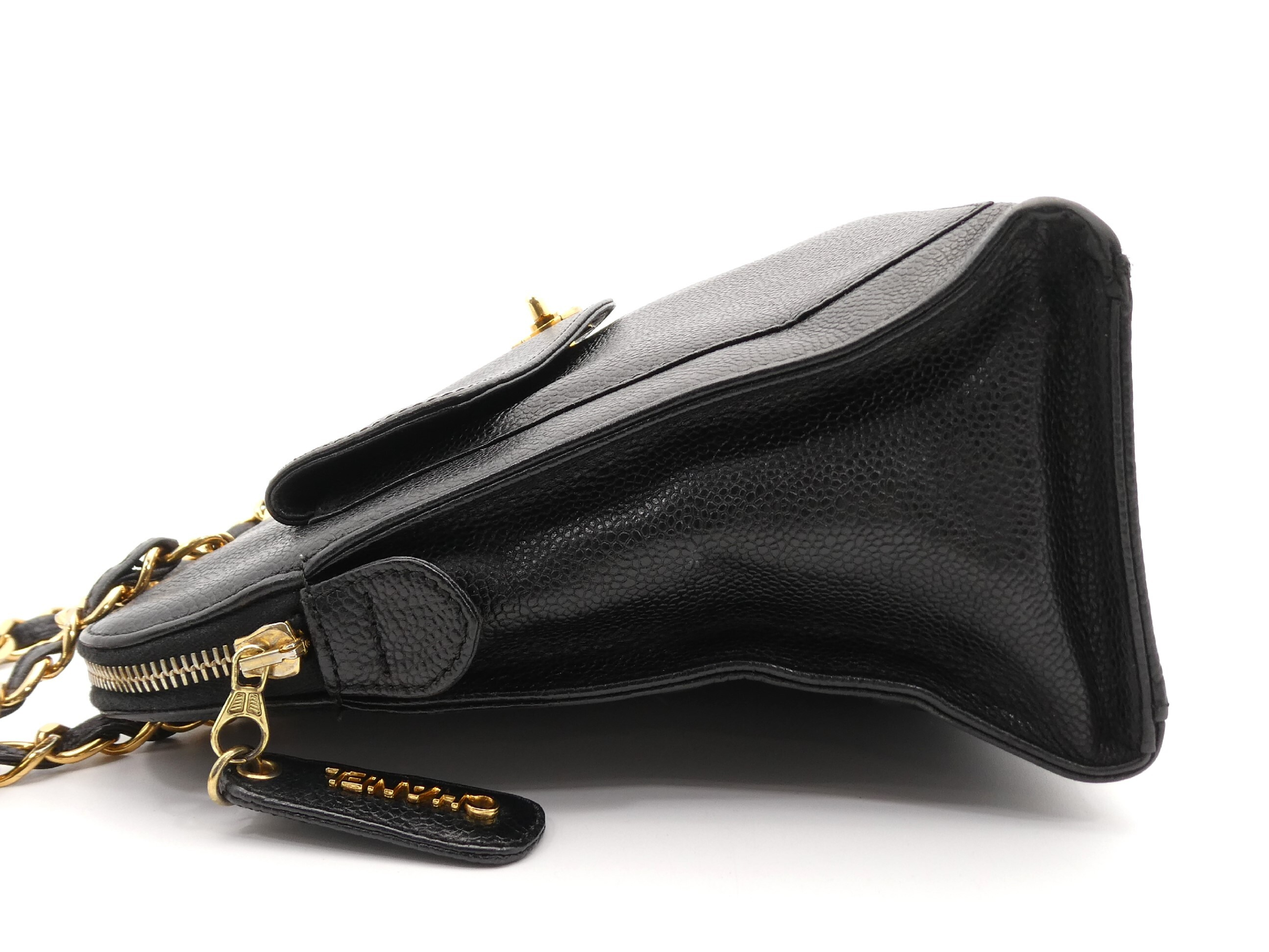 Caviar Skin Coco Mark Turnlock Chain Shoulder Bag — view 3