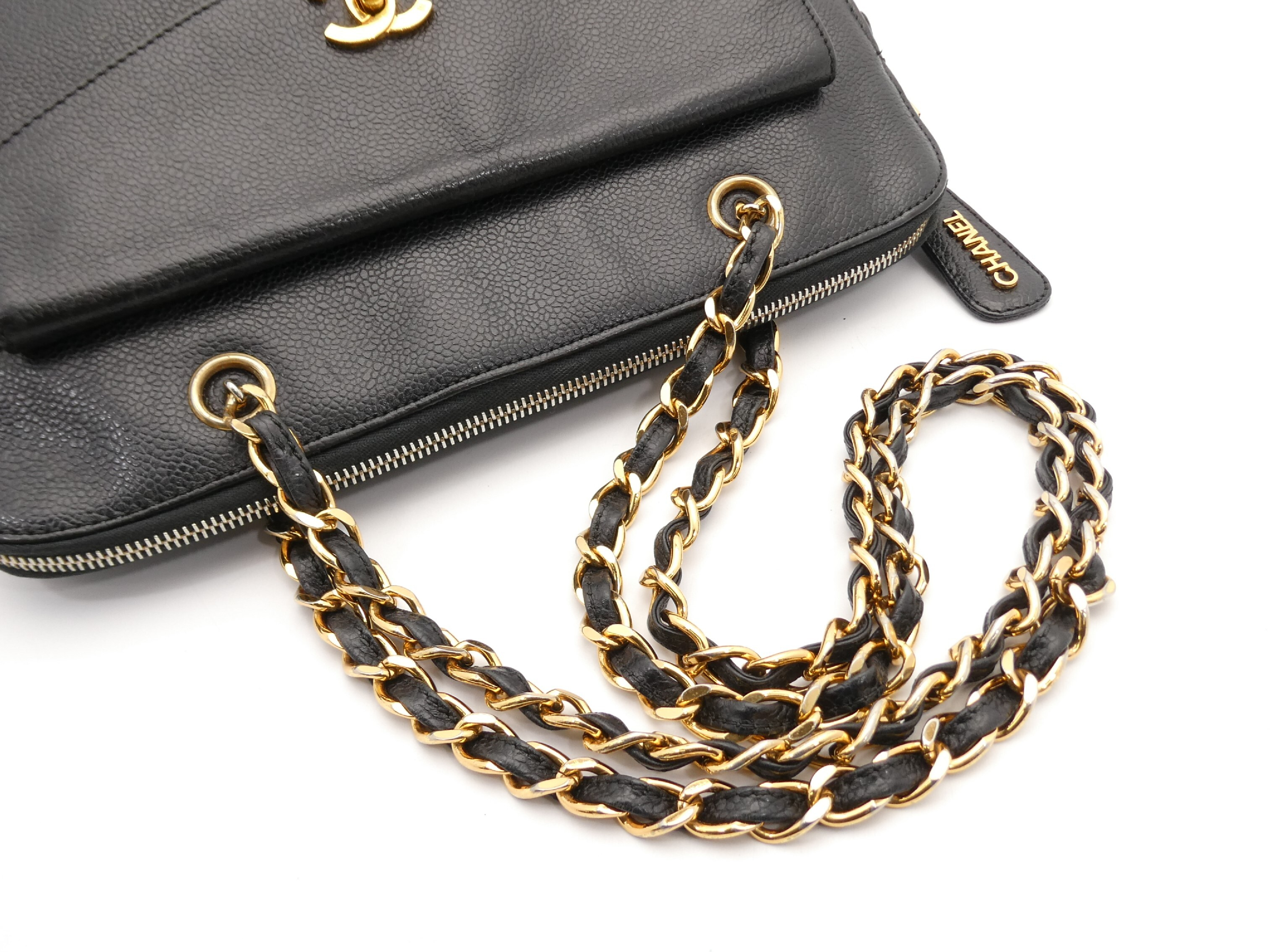 Caviar Skin Coco Mark Turnlock Chain Shoulder Bag — view 6