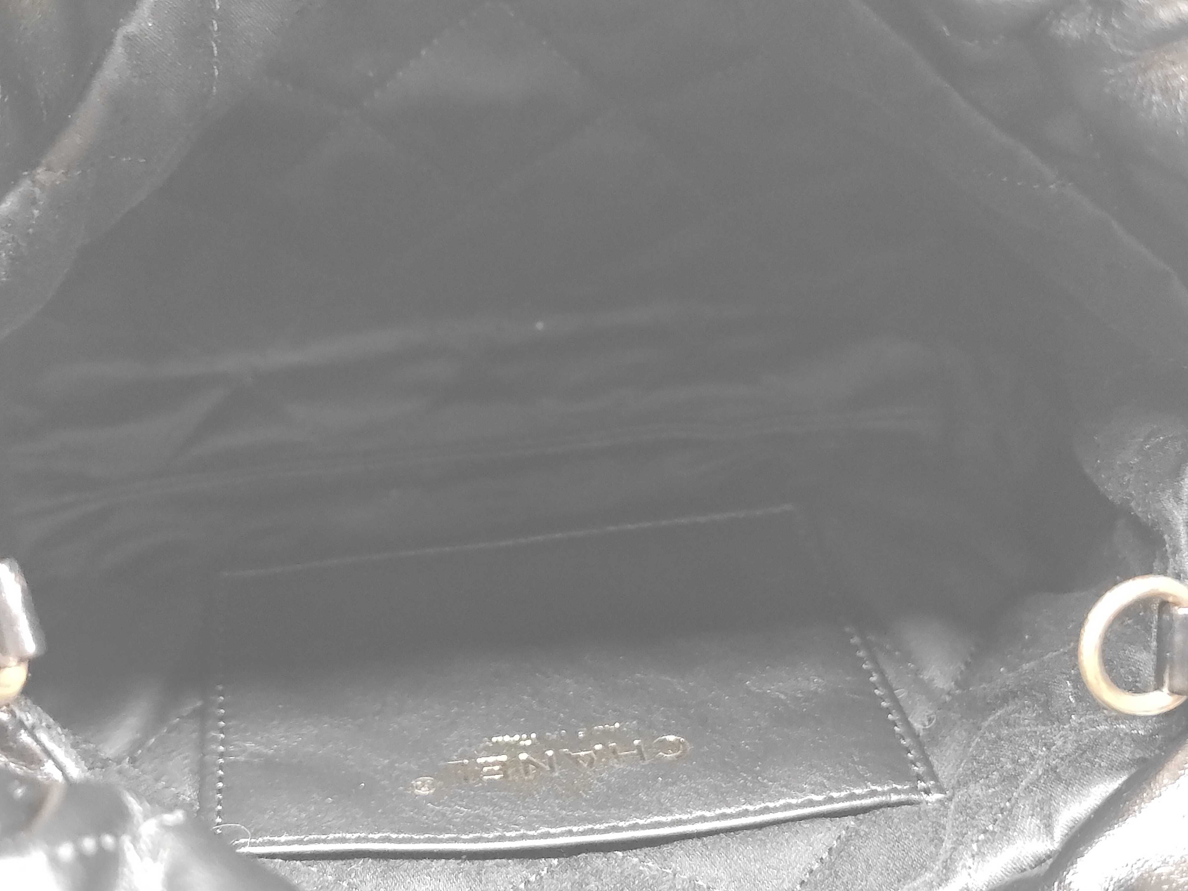 22 Shiny Calfskin Chain Shoulder Bag with Gold Hardware and Serial Number Plate, Black Shoulder Bag — view 8